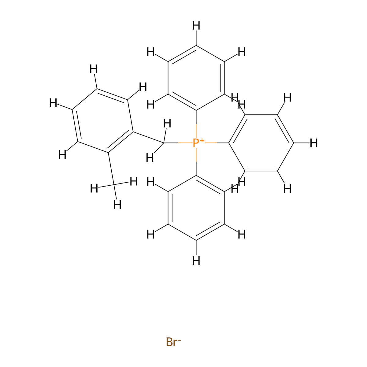 (2-Methylbenzyl)triphenylphosphonium bromide molecular structure, CAS 1530-36-5