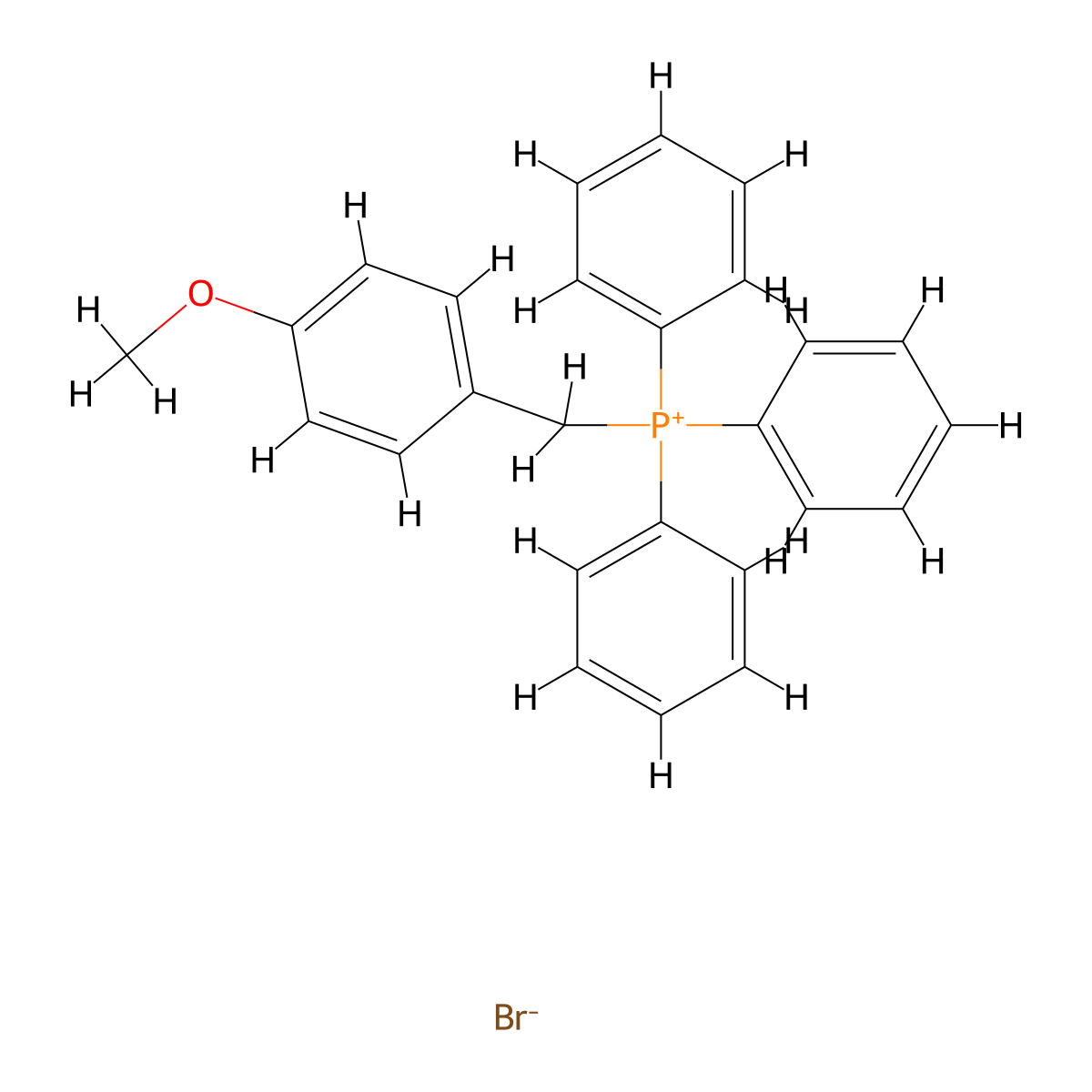 (4-Methoxybenzyl)(triphenyl)phosphonium bromide molecular structure, CAS 1530-38-7