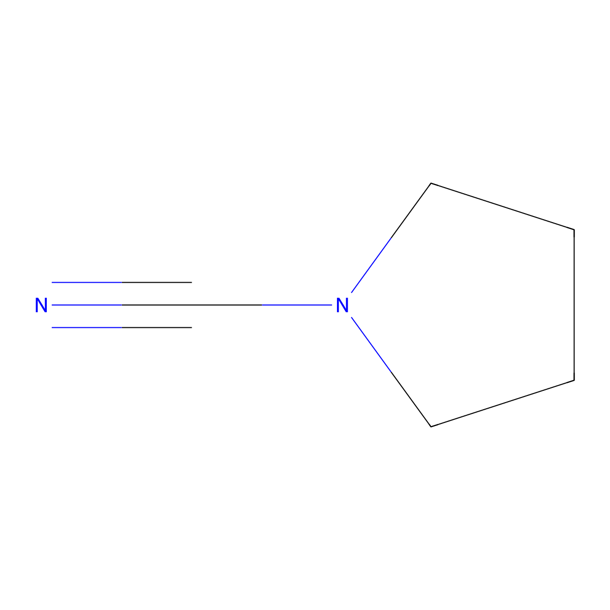 Pyrrolidine-1-carbonitrile molecular structure, CAS 1530-88-7