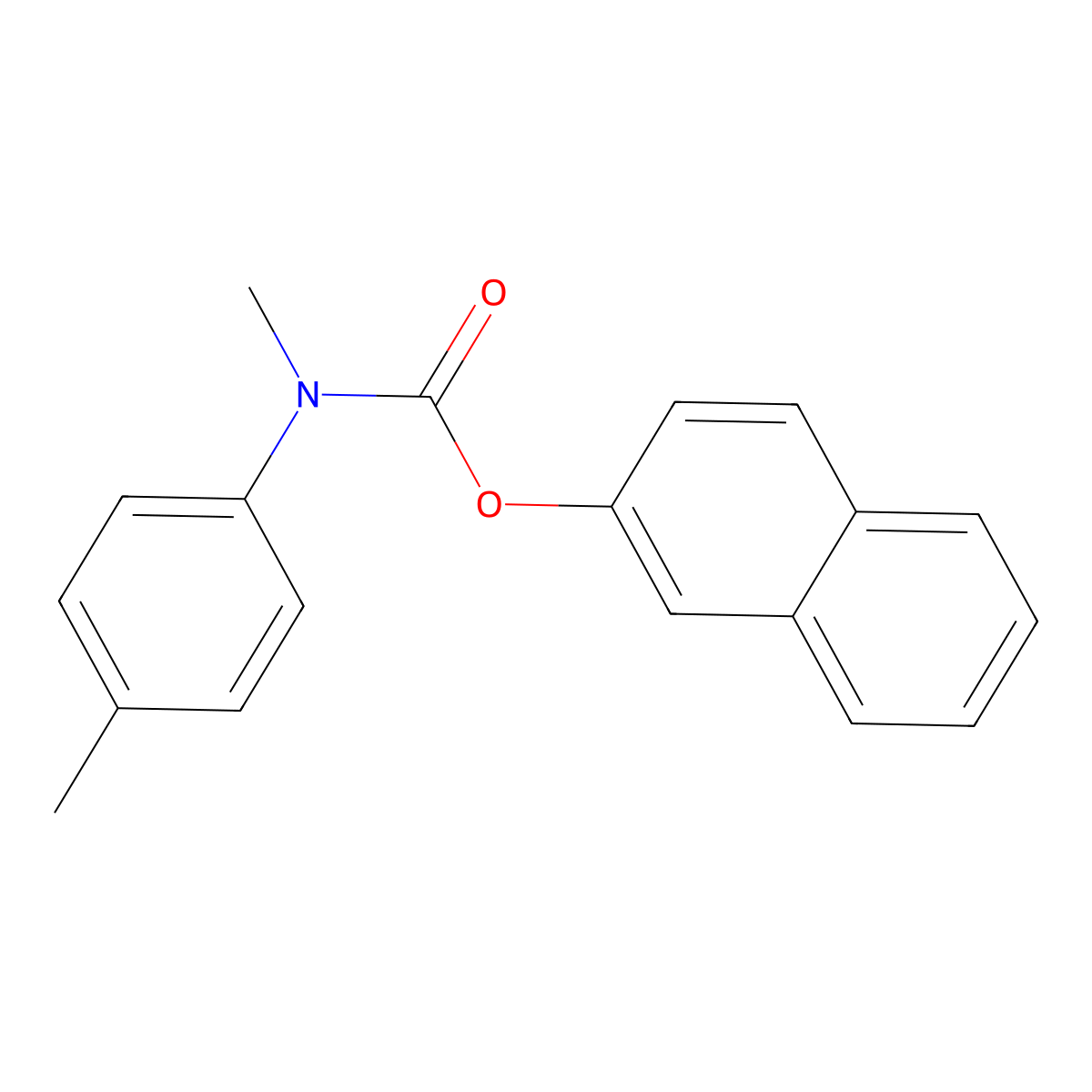 naphthalen-2-yl N-methyl-N-(4-methylphenyl)carbamate molecular structure, CAS 15300-30-8