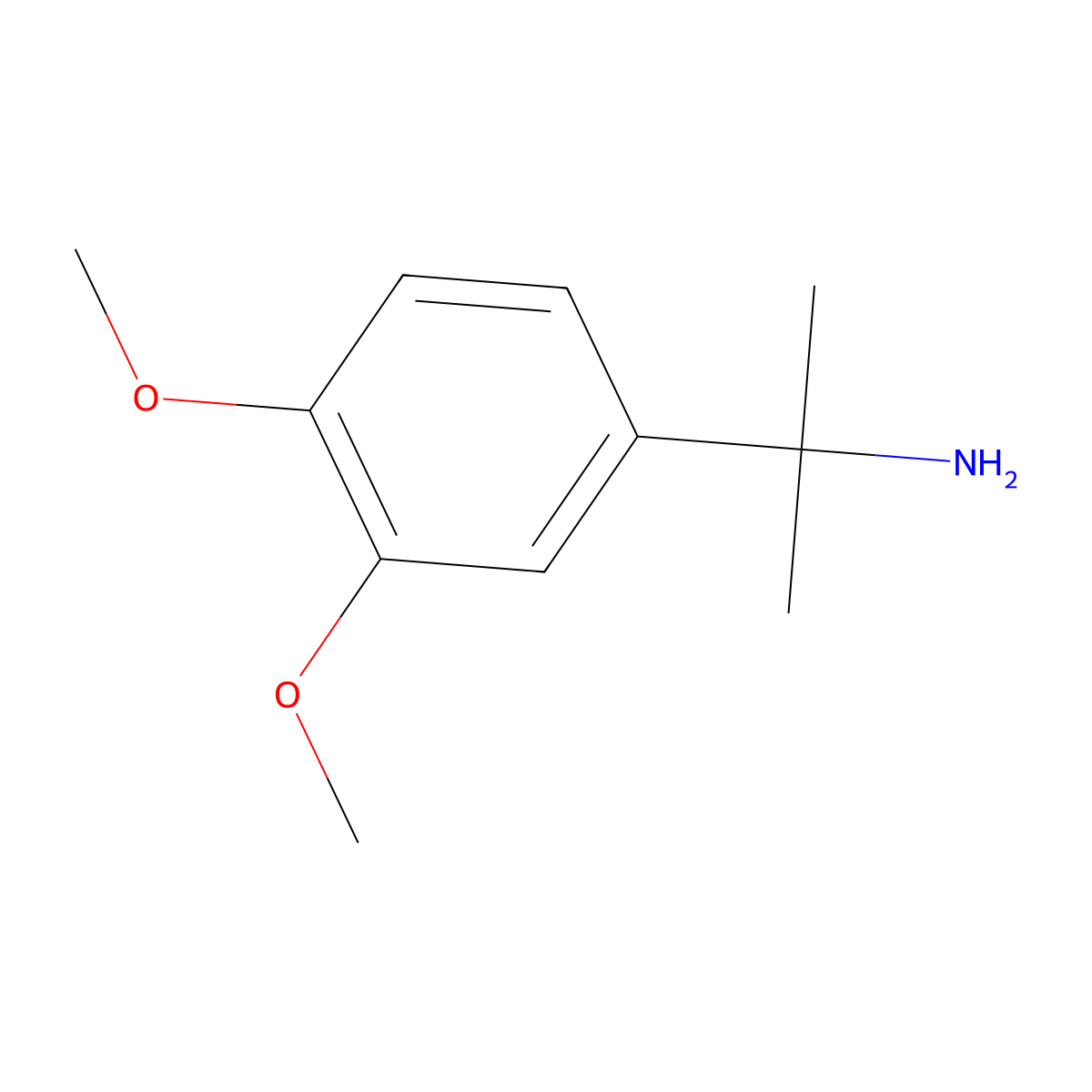 2-(3,4-Dimethoxyphenyl)propan-2-amine molecular structure, CAS 153002-39-2