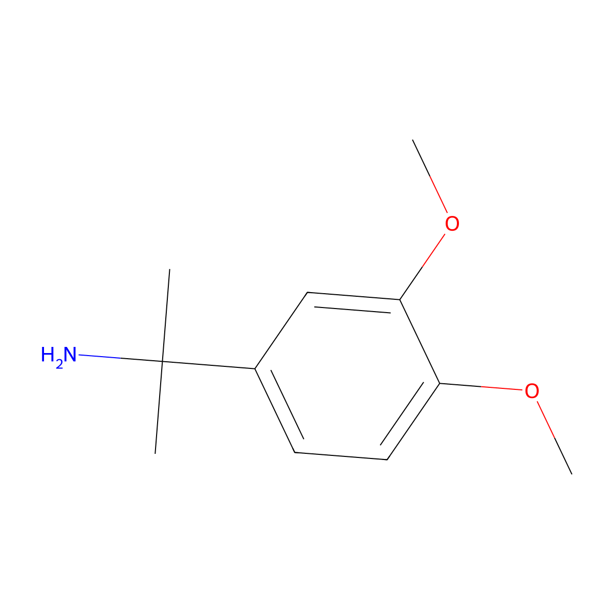 2-(3,4-Dimethoxyphenyl)propan-2-amine molecular structure, CAS 153002-39-2