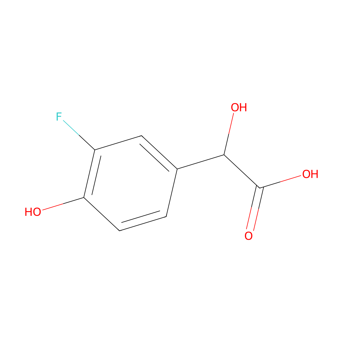 2-(3-Fluoro-4-hydroxyphenyl)-2-hydroxyacetic acid molecular structure, CAS 153003-19-1