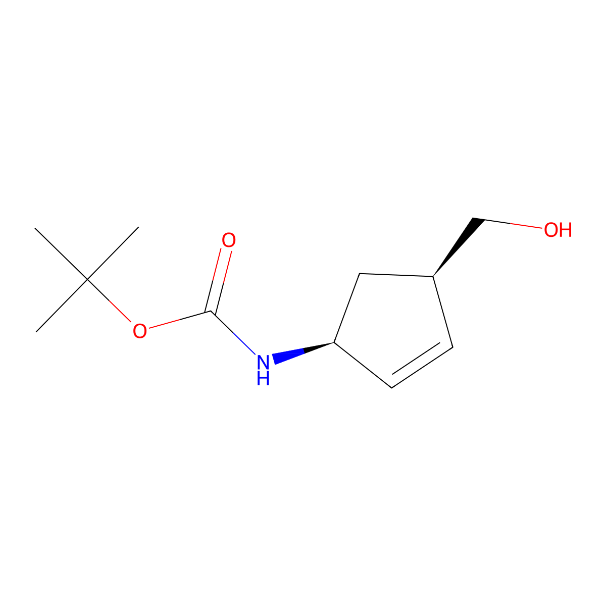Tert-butyl (1s,4r)-4-(hydroxymethyl)cyclopent-2-enylcarbamate molecular structure, CAS 153011-43-9