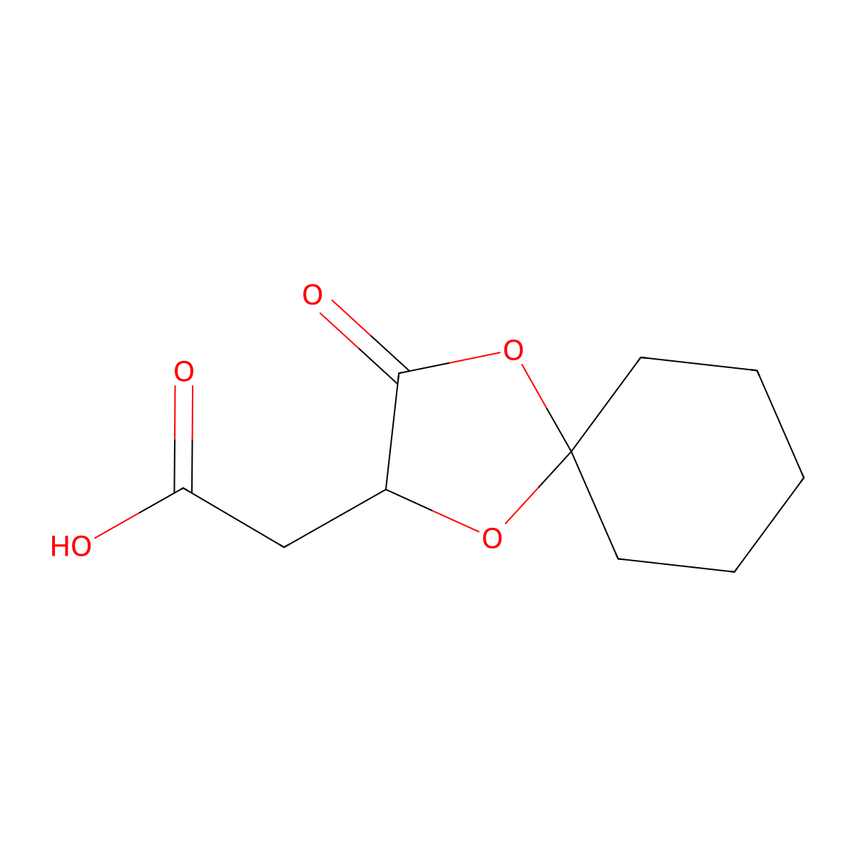 1,4-Dioxaspiro[4.5]decane-2-acetic acid, 3-oxo-, (2S)- molecular structure, CAS 153011-57-5