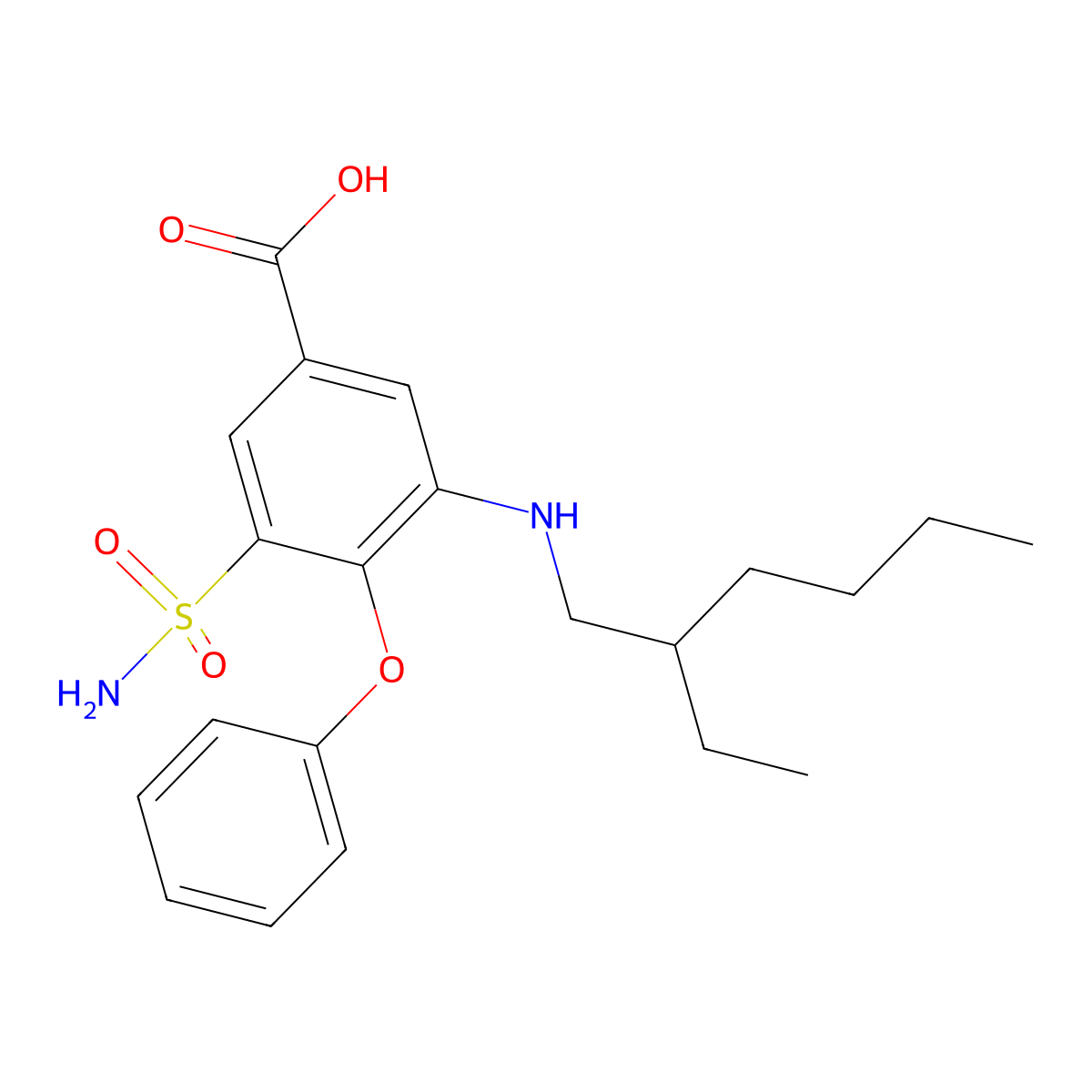 N-Desbutyl-N-(2-ethylhexyl) Bumetanide molecular structure, CAS 153012-65-8