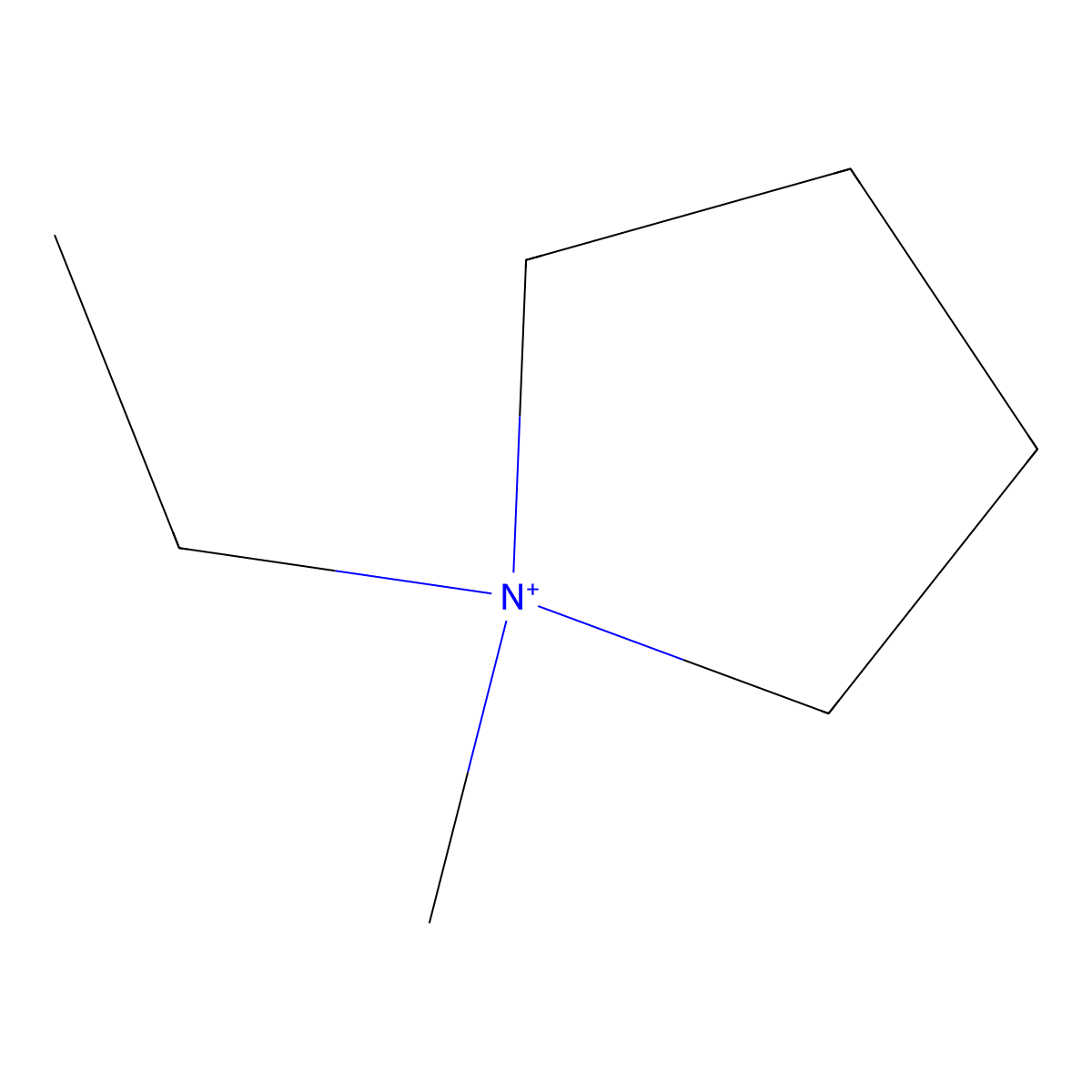 1-Ethyl-1-methylpyrrolidinium molecular structure, CAS 15302-90-6