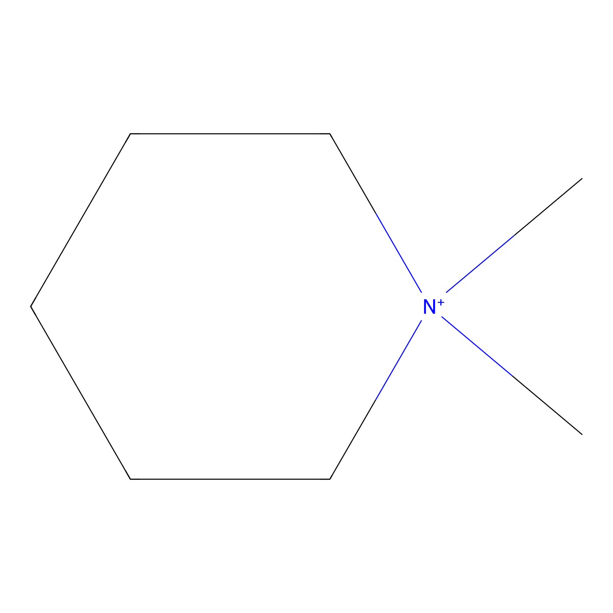 Mepiquat molecular structure, CAS 15302-91-7