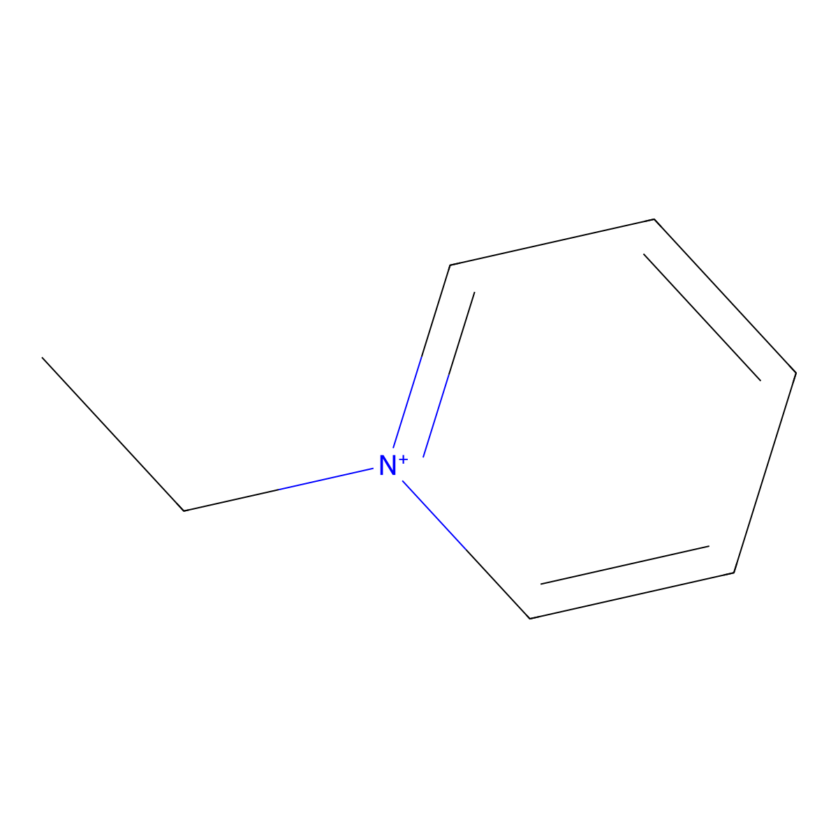 Ethylpyridinium molecular structure, CAS 15302-96-2