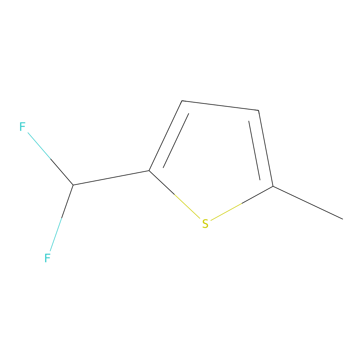 Thiophene, 2-(difluoromethyl)-5-methyl- molecular structure, CAS 153026-79-0