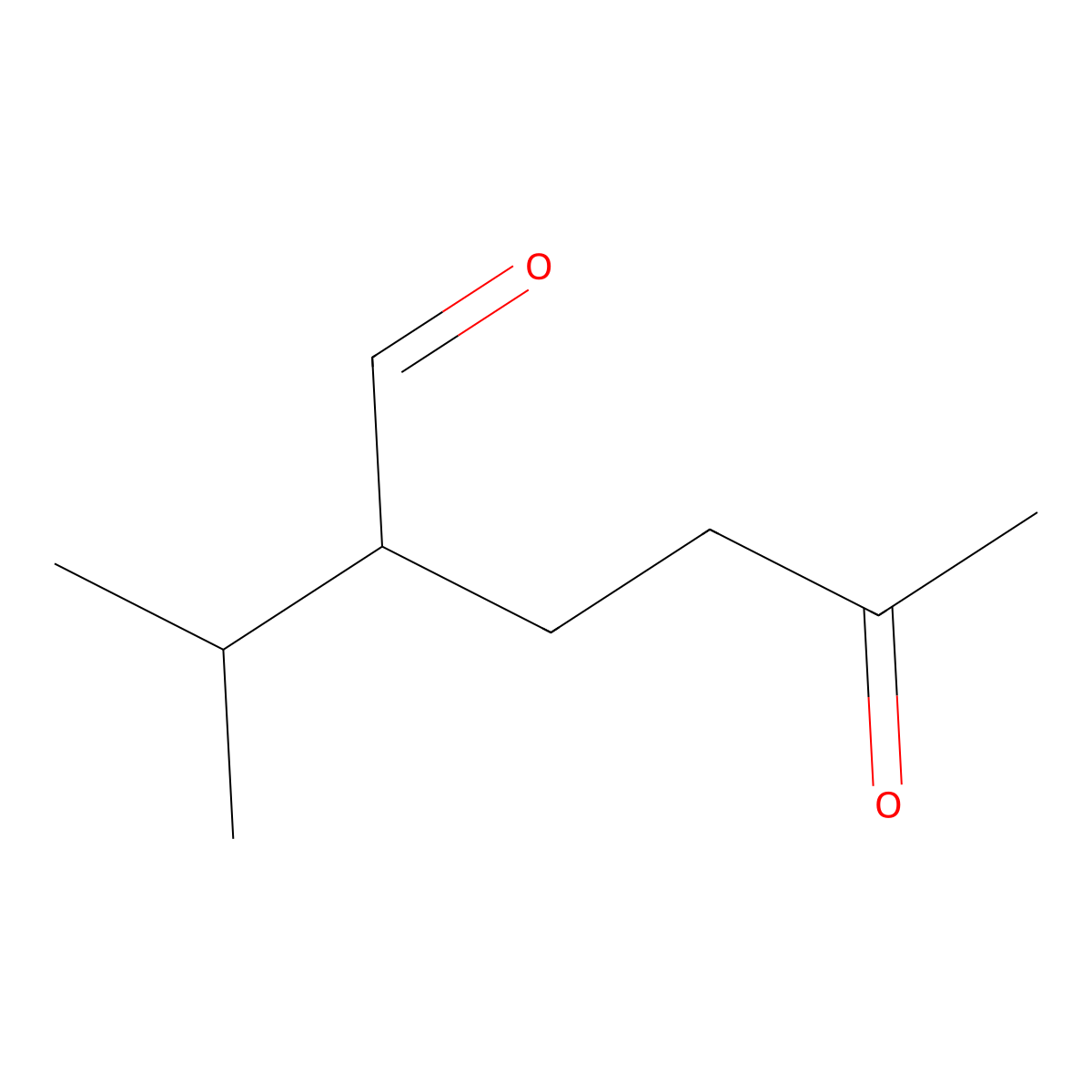 2-Isopropyl-5-oxohexanal molecular structure, CAS 15303-46-5