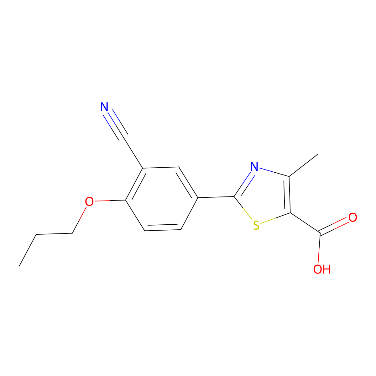 2-(3-Cyano-4-propoxyphenyl)-4-methylthiazole-5-carboxylic acid molecular structure, CAS 1530308-87-2