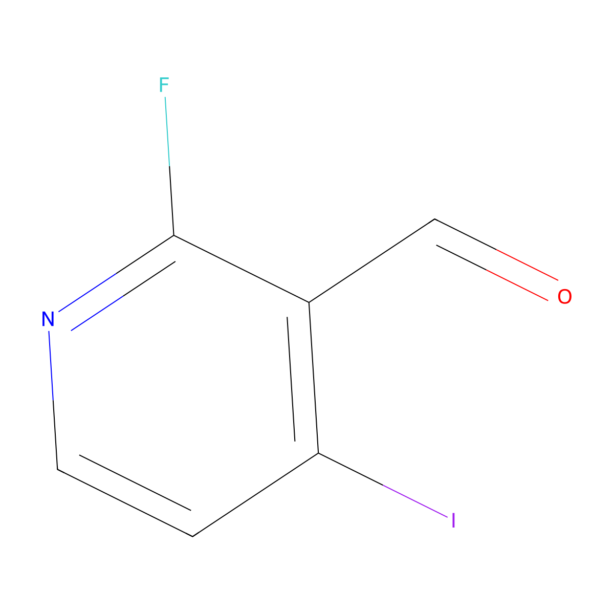 2-Fluoro-4-iodopyridine-3-carbaldehyde molecular structure, CAS 153034-82-3