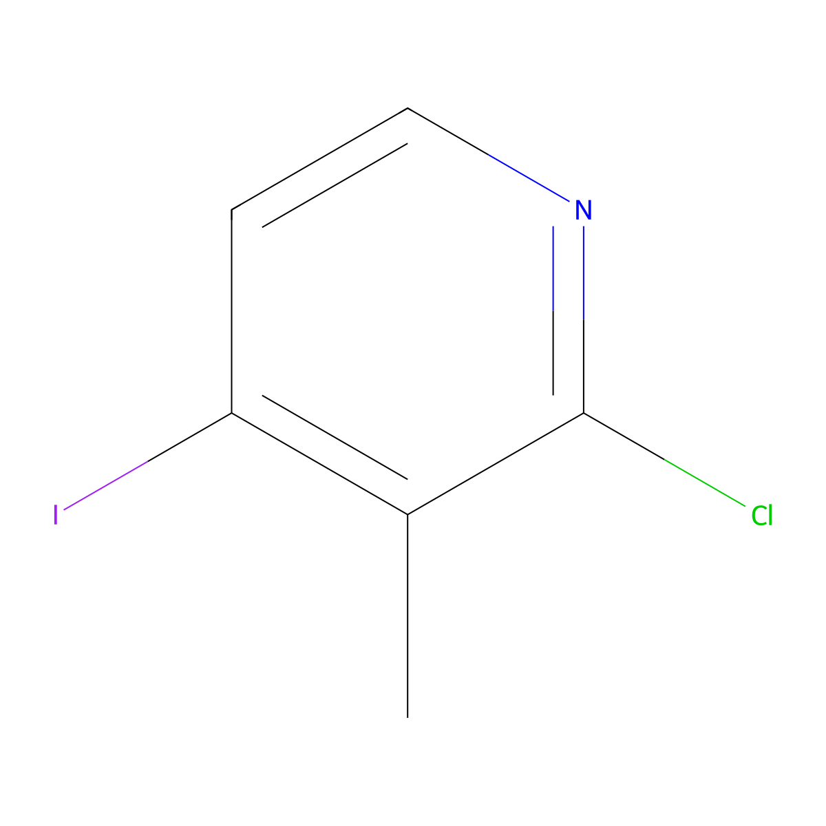 2-Chloro-4-iodo-3-methylpyridine molecular structure, CAS 153034-88-9