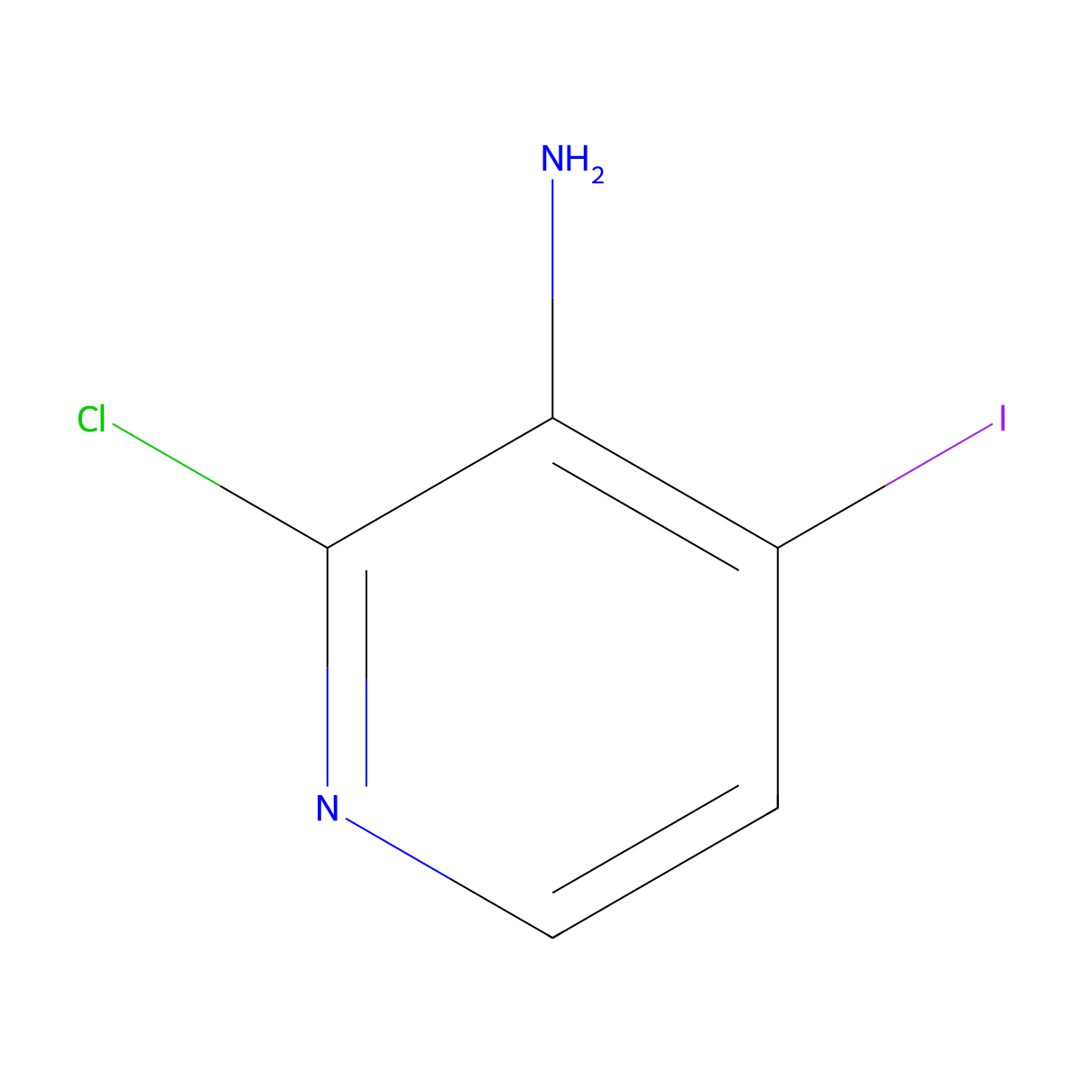 2-Chloro-4-iodopyridin-3-amine molecular structure, CAS 153034-93-6