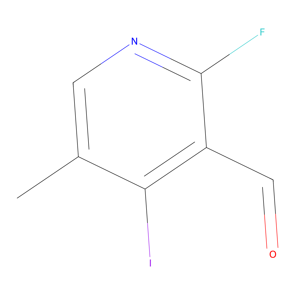 2-Fluoro-4-iodo-5-methyl-3-pyridinecarboxaldehyde molecular structure, CAS 153034-96-9