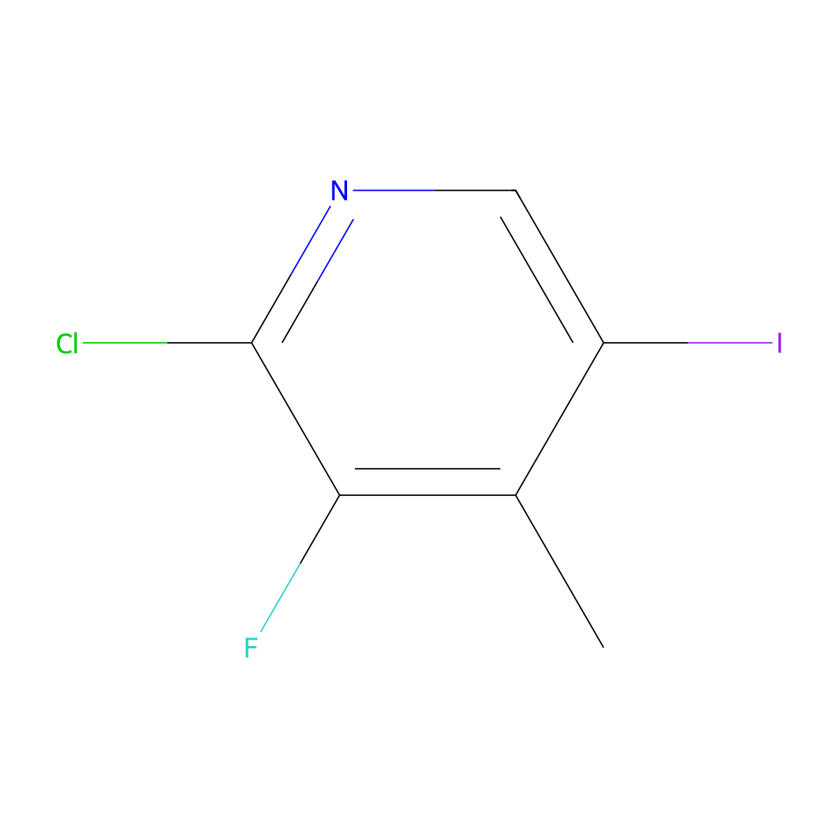 2-Chloro-3-fluoro-5-iodo-4-methylpyridine molecular structure, CAS 153035-01-9