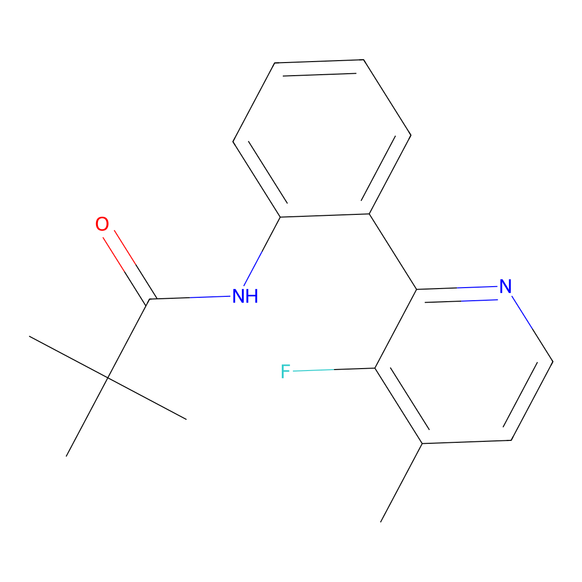 N-(2-(3-fluoro-4-methylpyridin-2-yl)phenyl)pivalamide molecular structure, CAS 153035-11-1