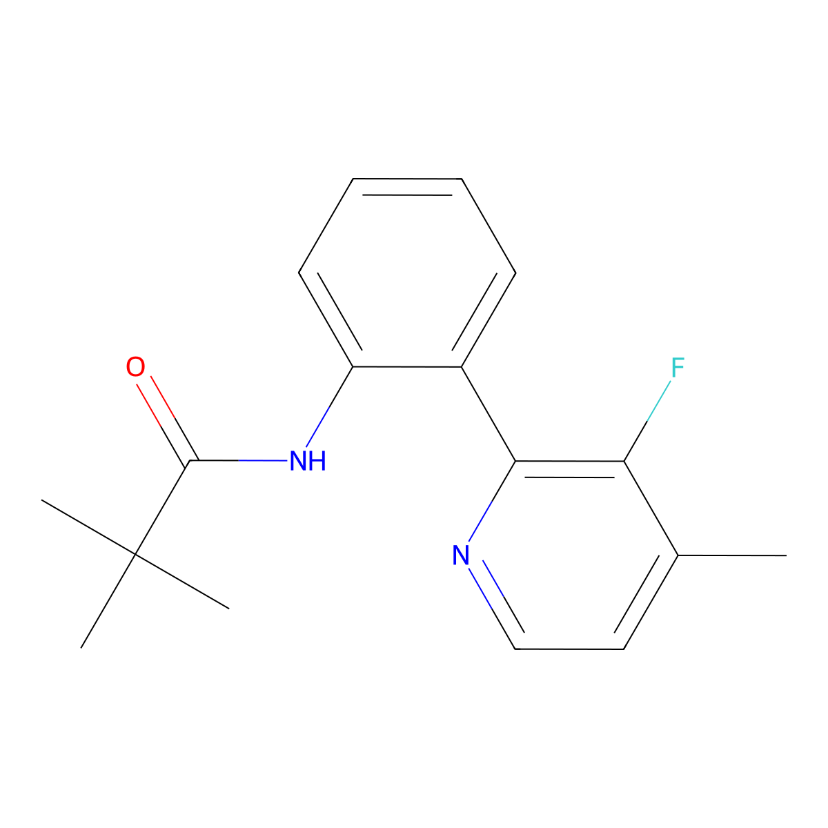 N-(2-(3-fluoro-4-methylpyridin-2-yl)phenyl)pivalamide molecular structure, CAS 153035-11-1