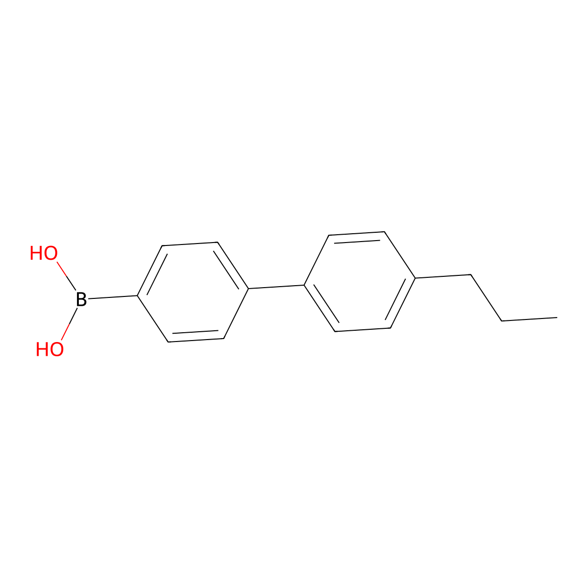 4'-Propyl-4-biphenylboronic Acid (contains varying amounts of Anhydride) molecular structure, CAS 153035-56-4