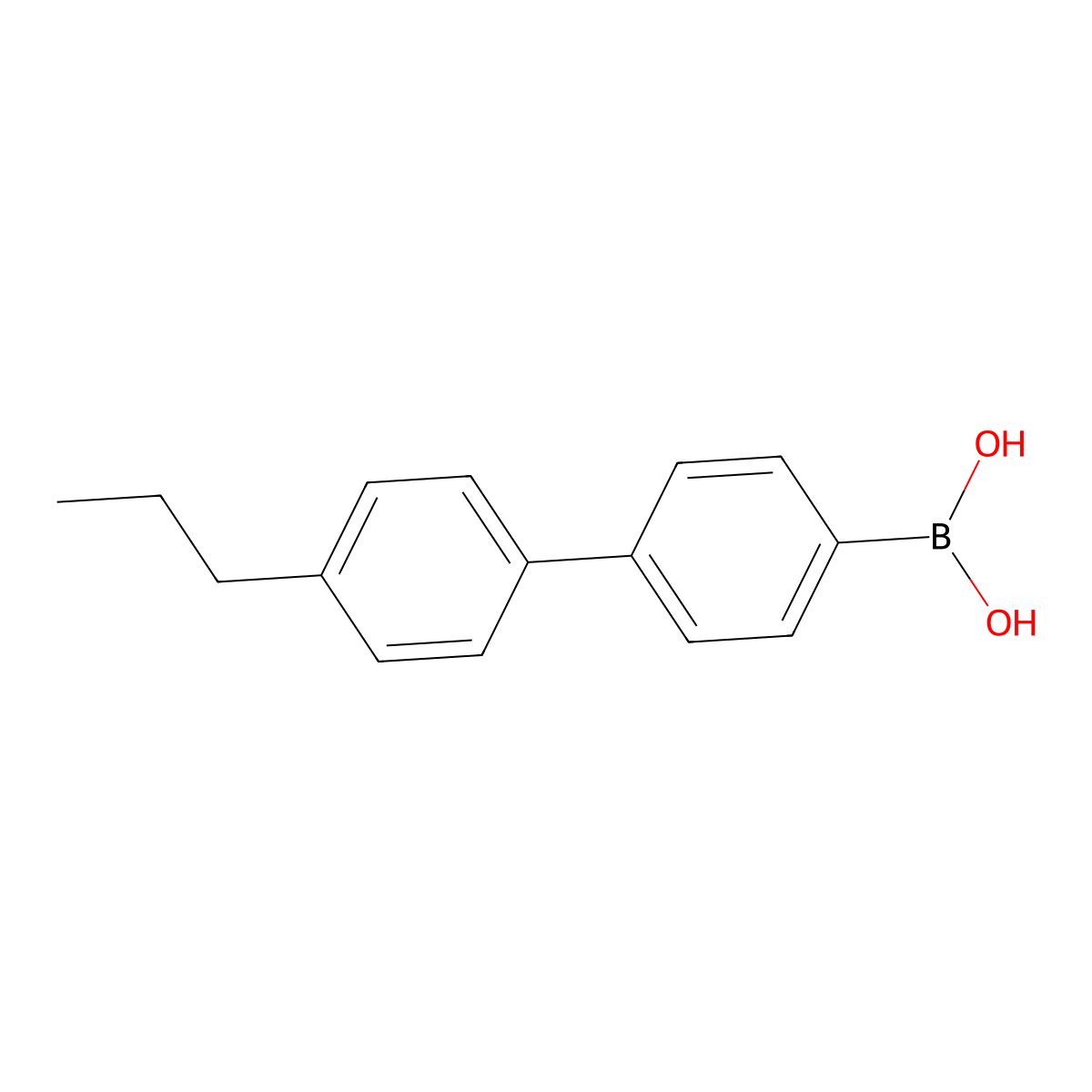 4'-Propyl-4-biphenylboronic Acid (contains varying amounts of Anhydride) molecular structure, CAS 153035-56-4