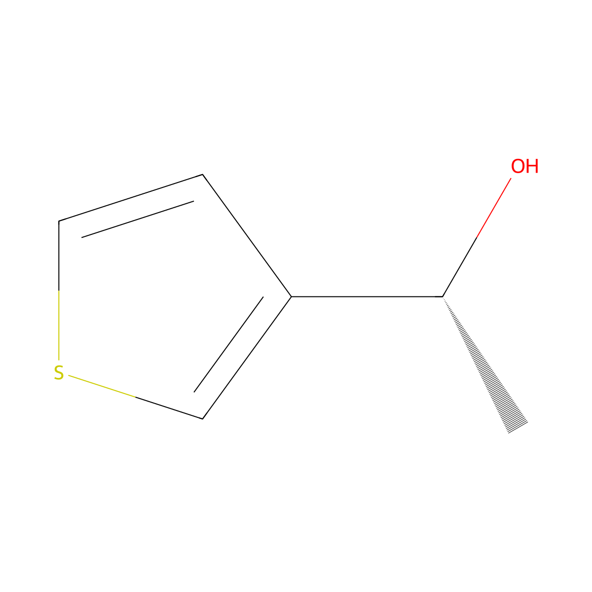 (1R)-1-(thiophen-3-yl)ethan-1-ol molecular structure, CAS 153035-65-5