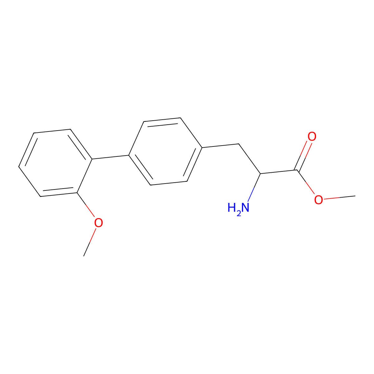 (S)-Methyl 2-amino-3-(2'-methoxy-[1,1'-biphenyl]-4-yl)propanoate molecular structure, CAS 153037-35-5