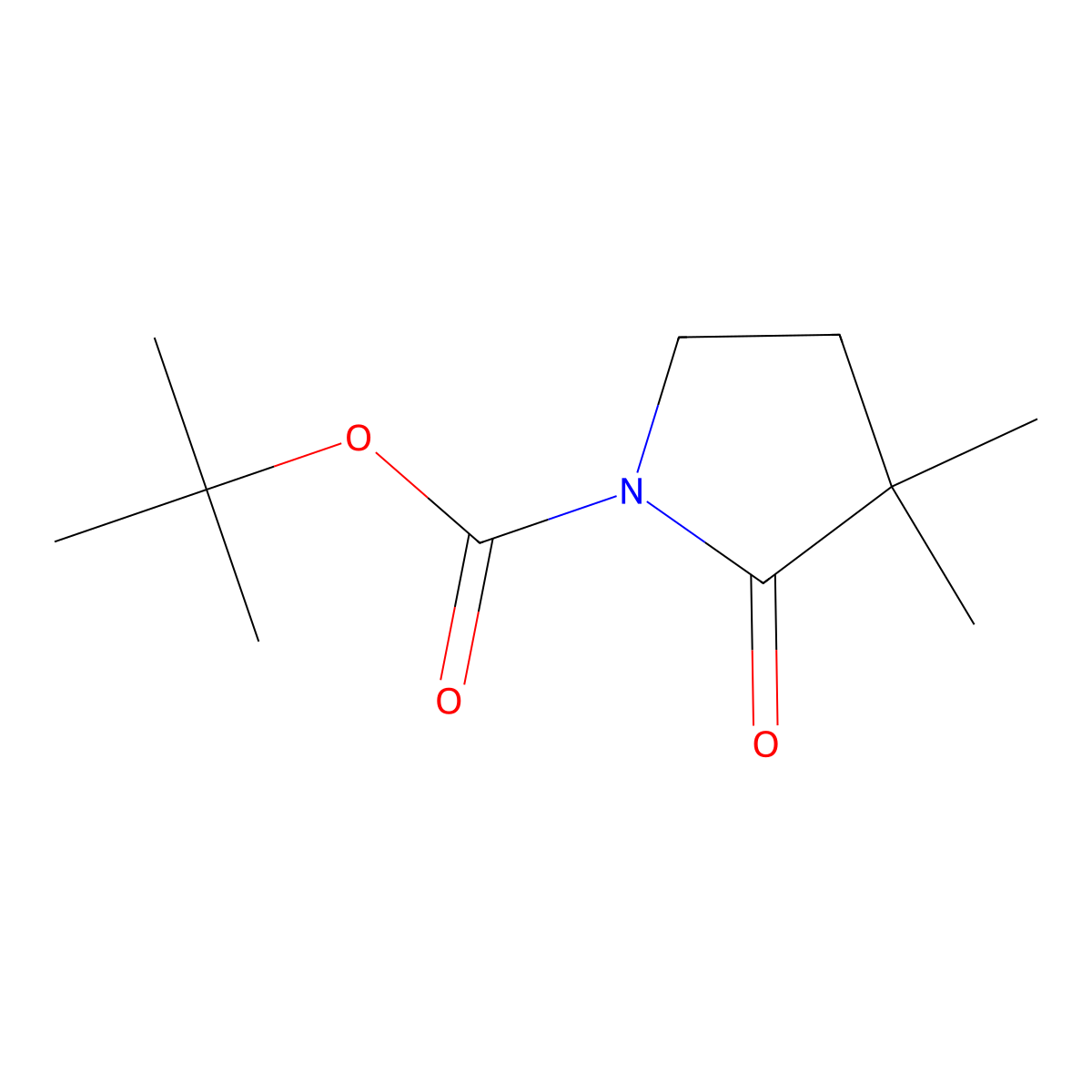 Tert-butyl 3,3-dimethyl-2-oxopyrrolidine-1-carboxylate molecular structure, CAS 153039-16-8