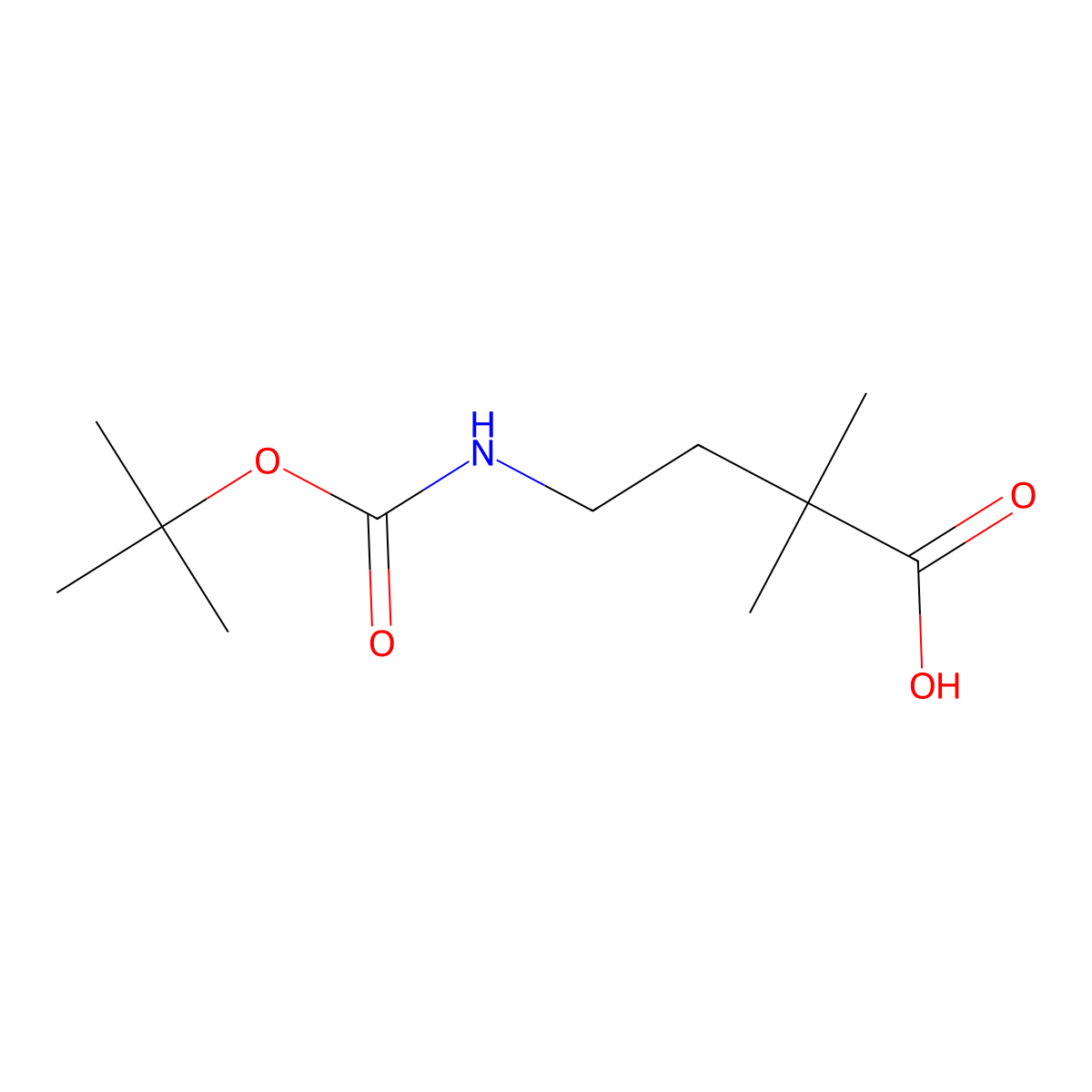4-(((Tert-butoxy)carbonyl)amino)-2,2-dimethylbutanoic acid molecular structure, CAS 153039-17-9
