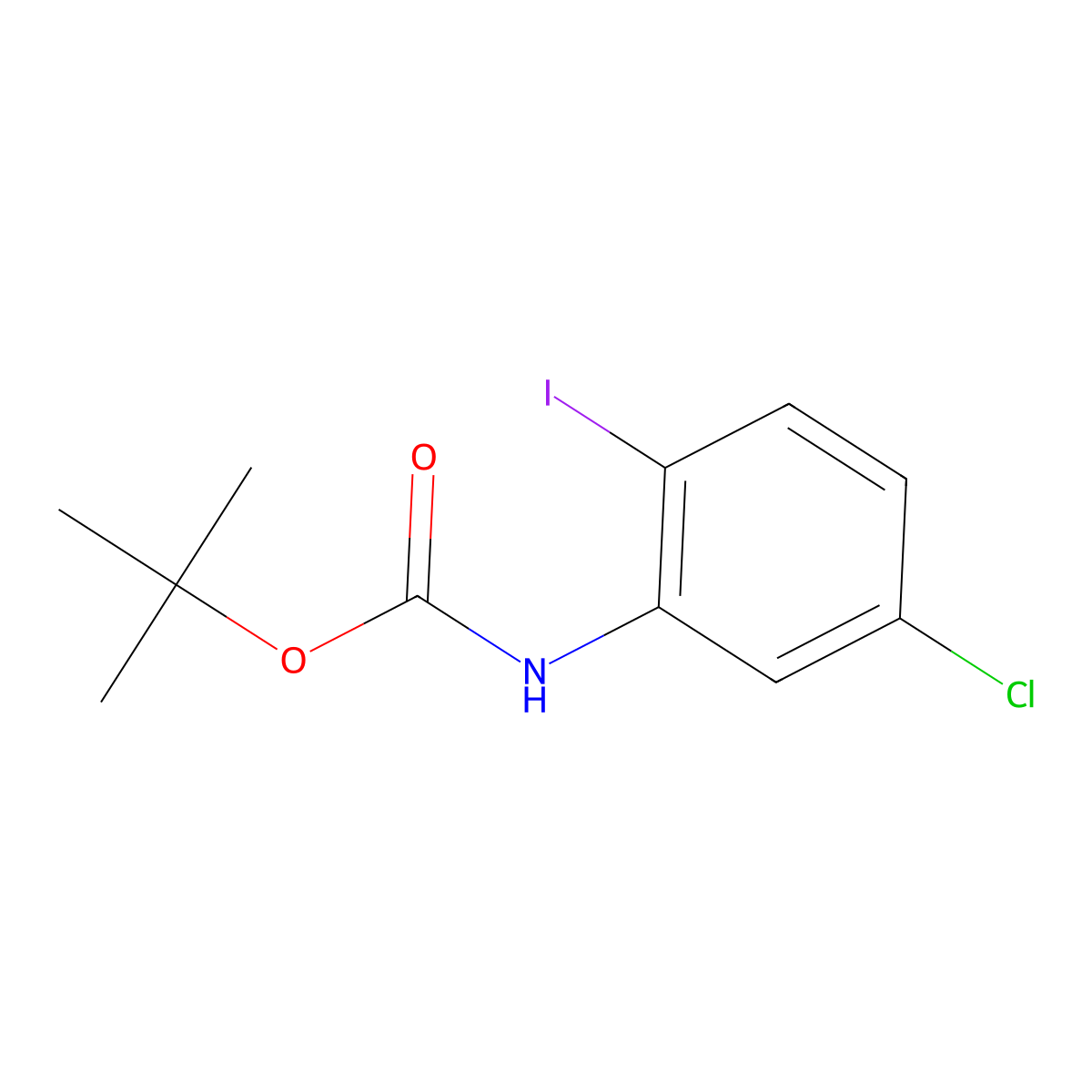 tert-Butyl (5-chloro-2-iodophenyl)carbamate molecular structure, CAS 153042-33-2