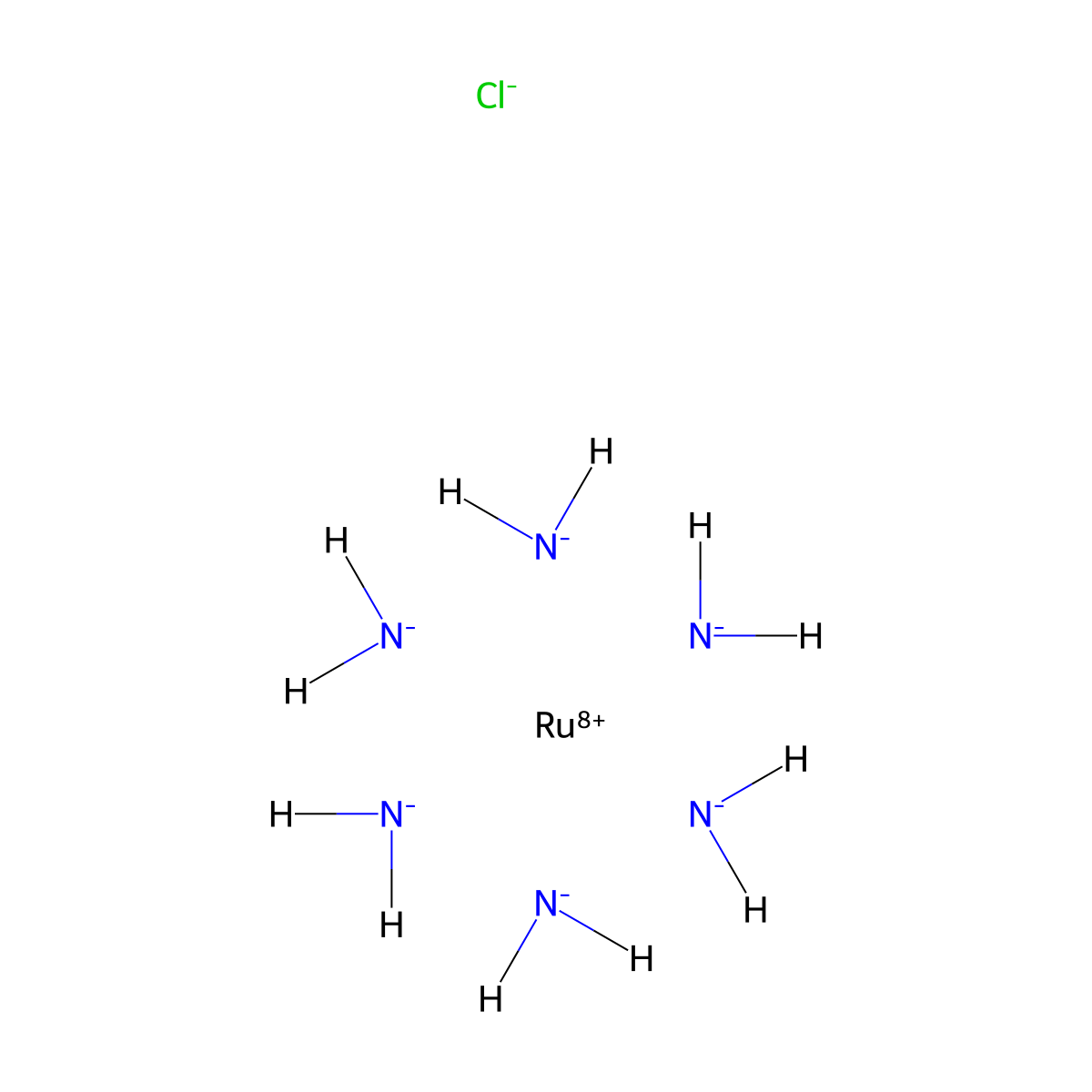 Hexaammineruthenium(II) chloride , Hexaammineruthenium(II) chloride molecular structure, CAS 15305-72-3