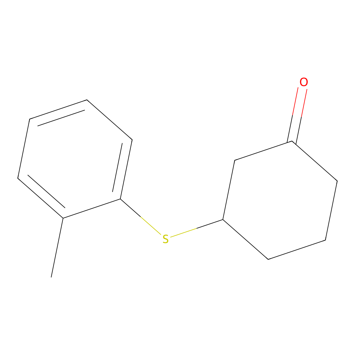 3-[(2-Methylphenyl)sulfanyl]cyclohexan-1-one molecular structure, CAS 153054-50-3