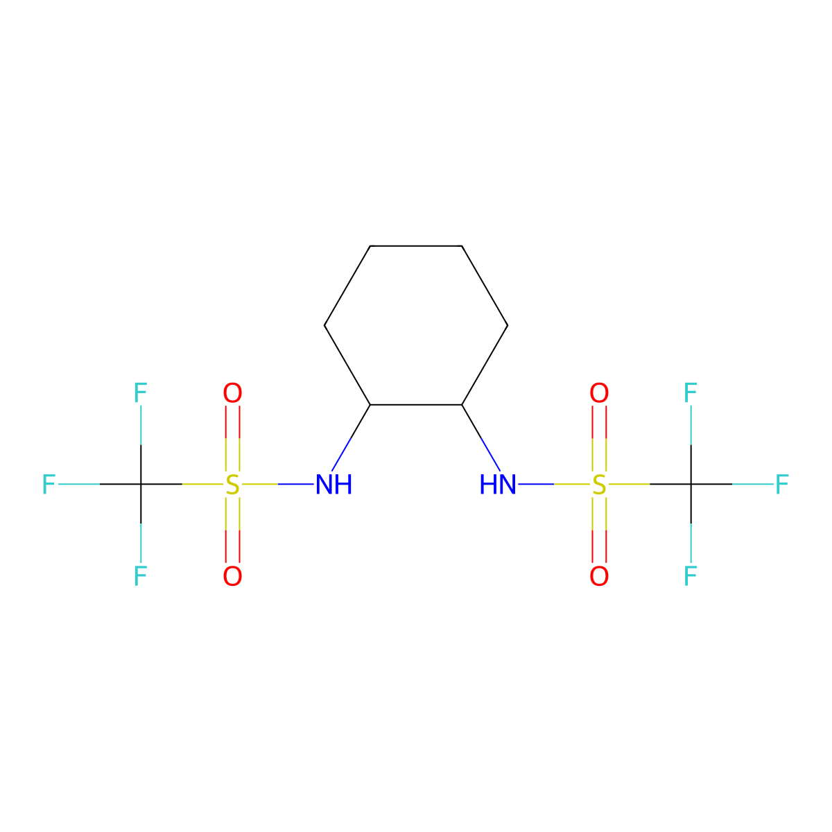 Methanesulfonamide,N,N'-(1R,2R)-1,2-cyclohexanediylbis[1,1,1-trifluoro- molecular structure, CAS 153077-87-3