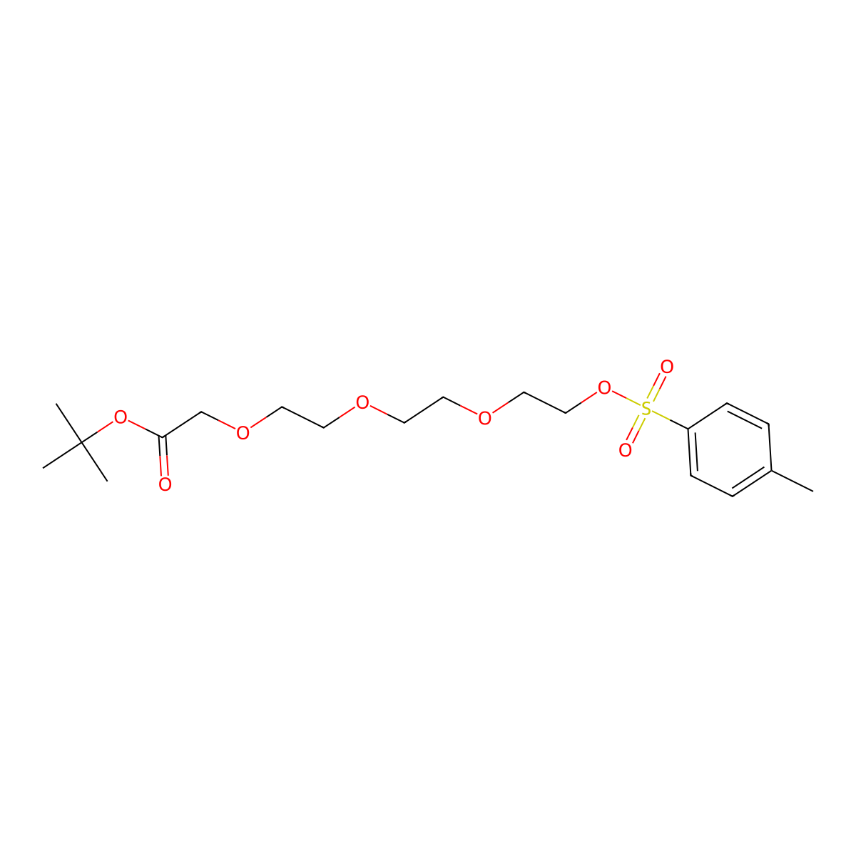 Tos-PEG3-CH2COOtBu molecular structure, CAS 1530778-24-5
