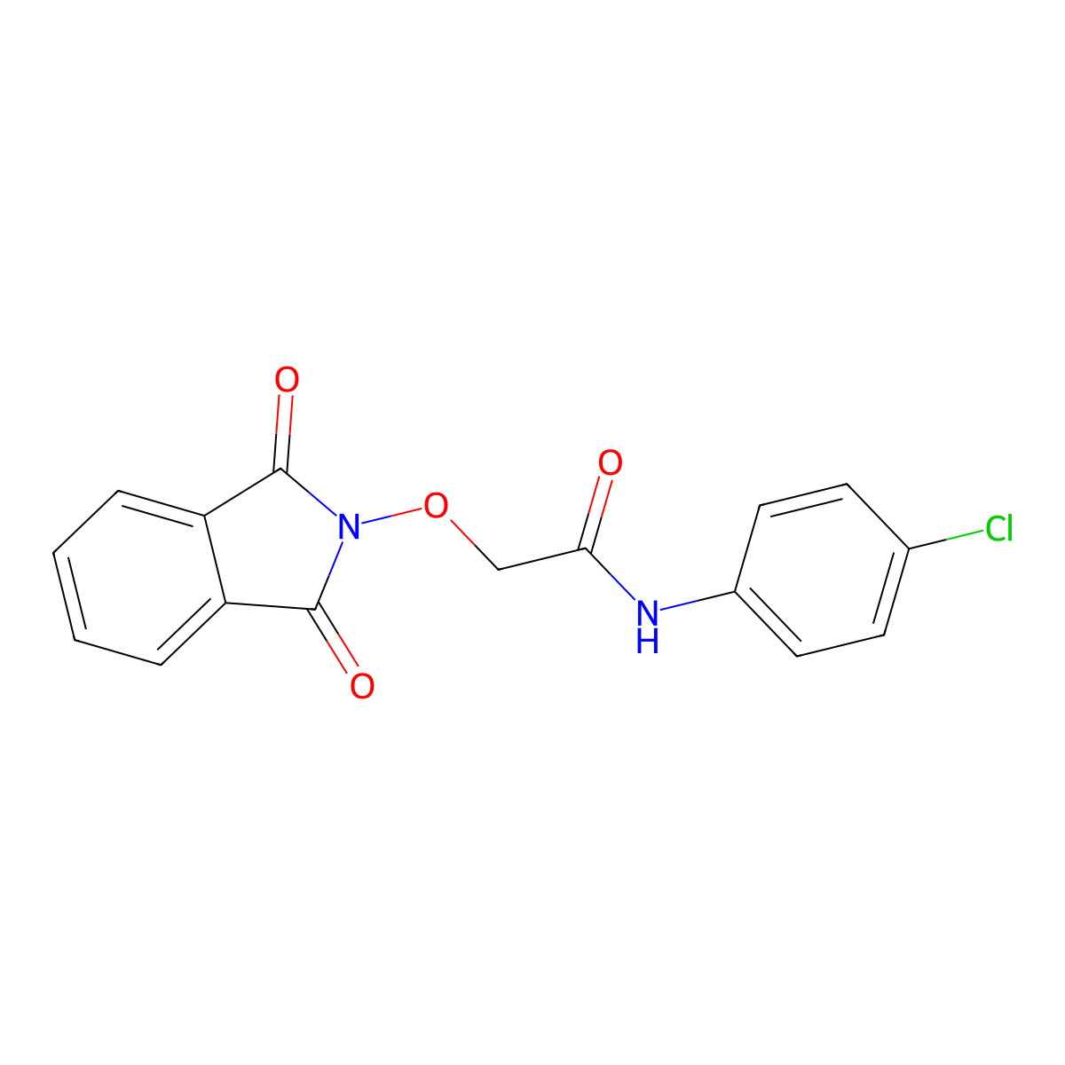 N-(4-chlorophenyl)-2-(1,3-dioxoisoindol-2-yl)oxyacetamide molecular structure, CAS 153078-95-6