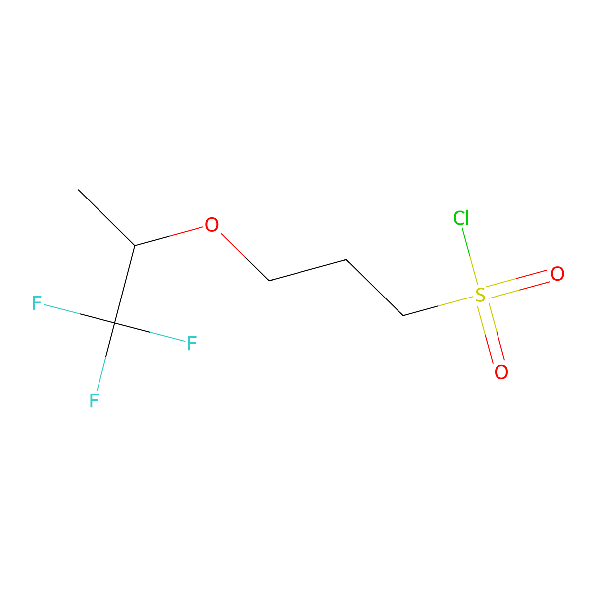 3-((1,1,1-Trifluoropropan-2-yl)oxy)propane-1-sulfonyl chloride molecular structure, CAS 1530785-87-5
