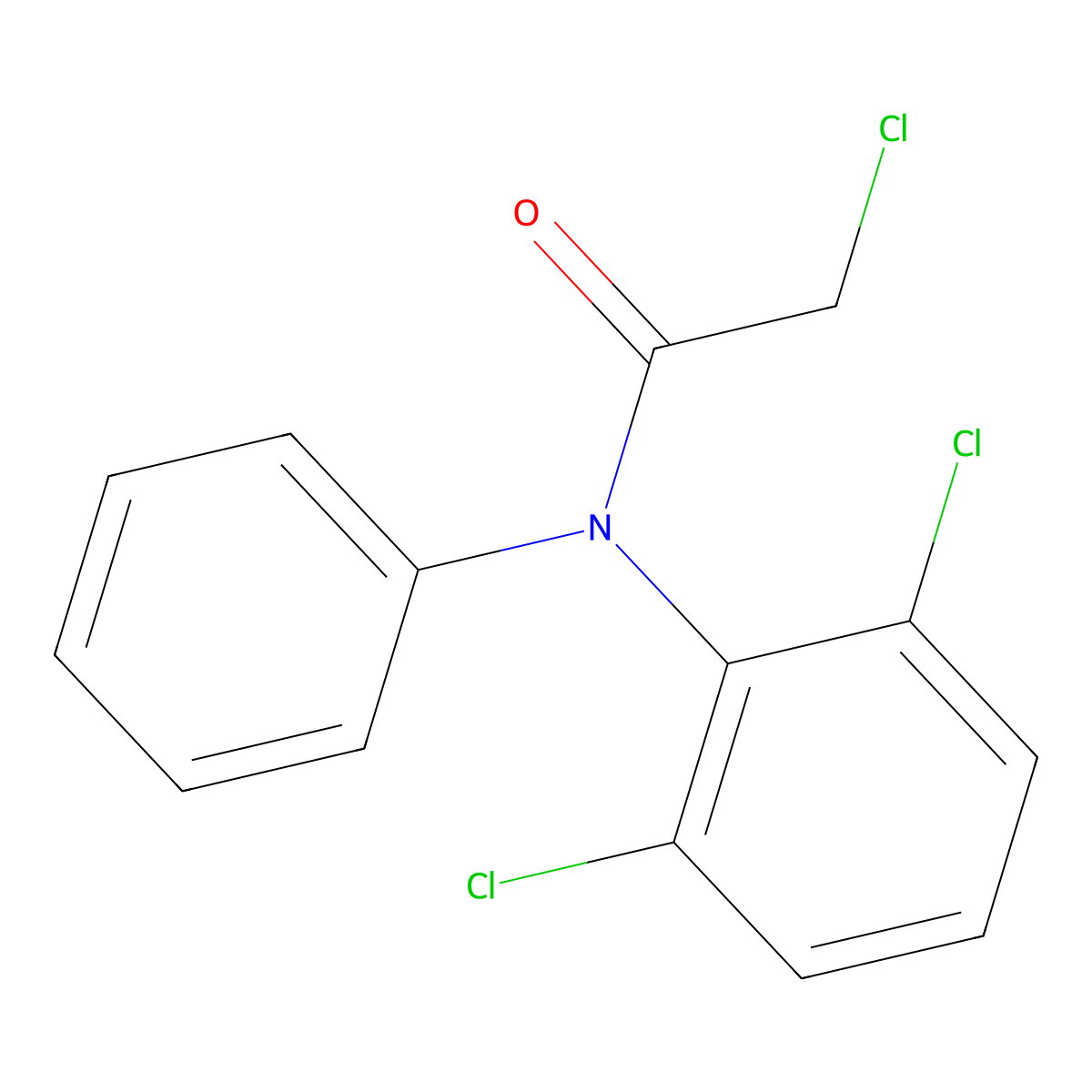 2-chloro-N-(2,6-dichlorophenyl)-N-phenylacetamide molecular structure, CAS 15308-01-7