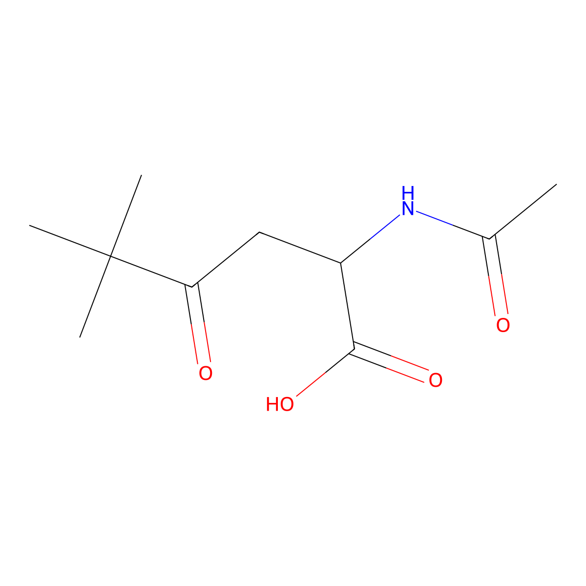 2-Acetamido-5,5-dimethyl-4-oxohexanoic acid molecular structure, CAS 1530815-76-9