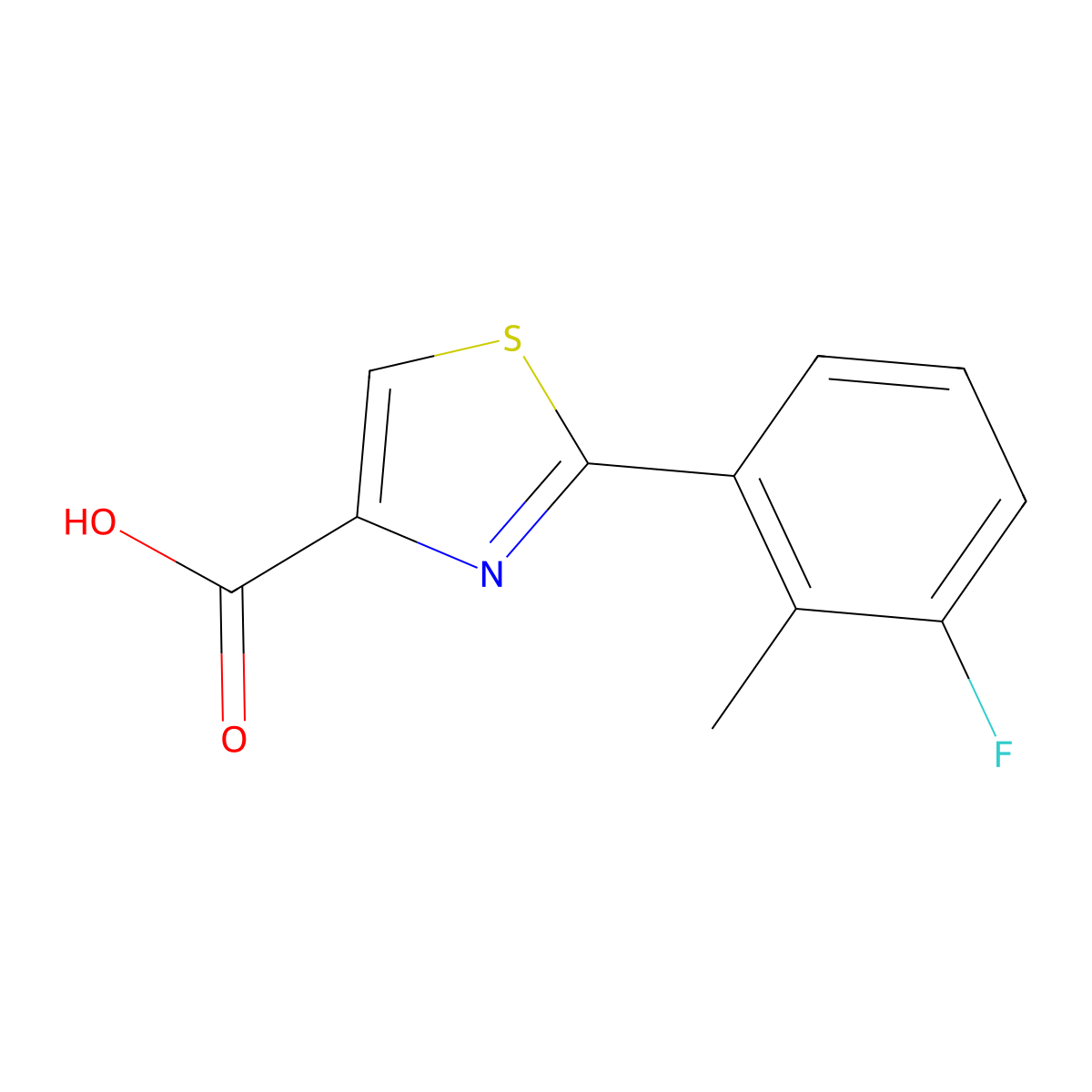 2-(3-Fluoro-2-methylphenyl)thiazole-4-carboxylic Acid molecular structure, CAS 1530816-72-8