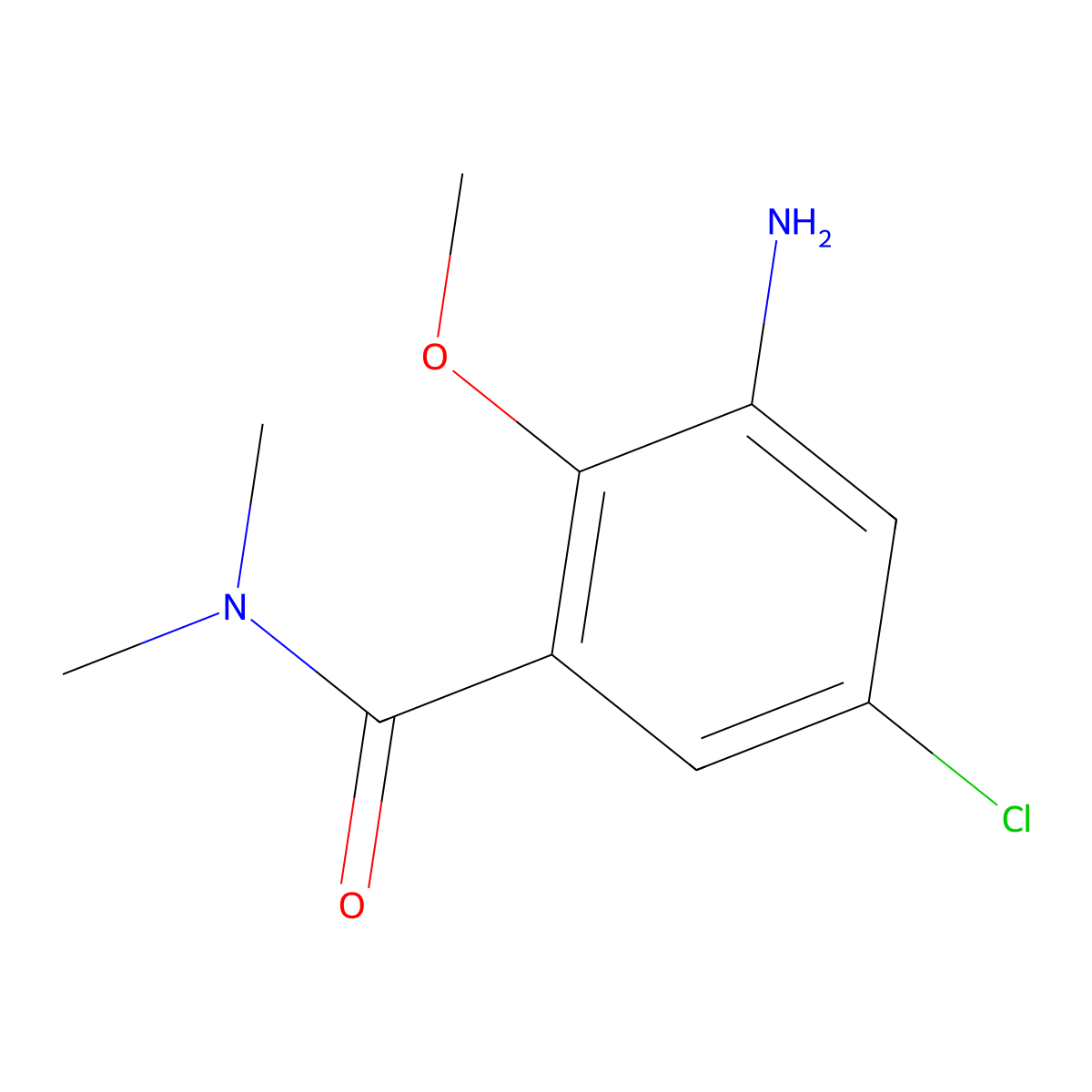 3-amino-5-chloro-2-methoxy-N,N-dimethylbenzamide molecular structure, CAS 1530821-98-7