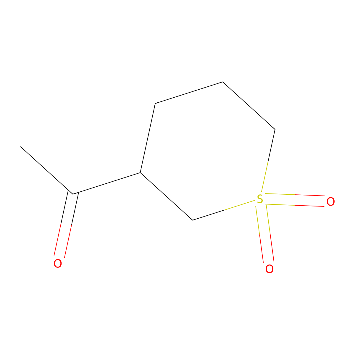 3-Acetyl-1lambda6-thiane-1,1-dione molecular structure, CAS 1530823-37-0