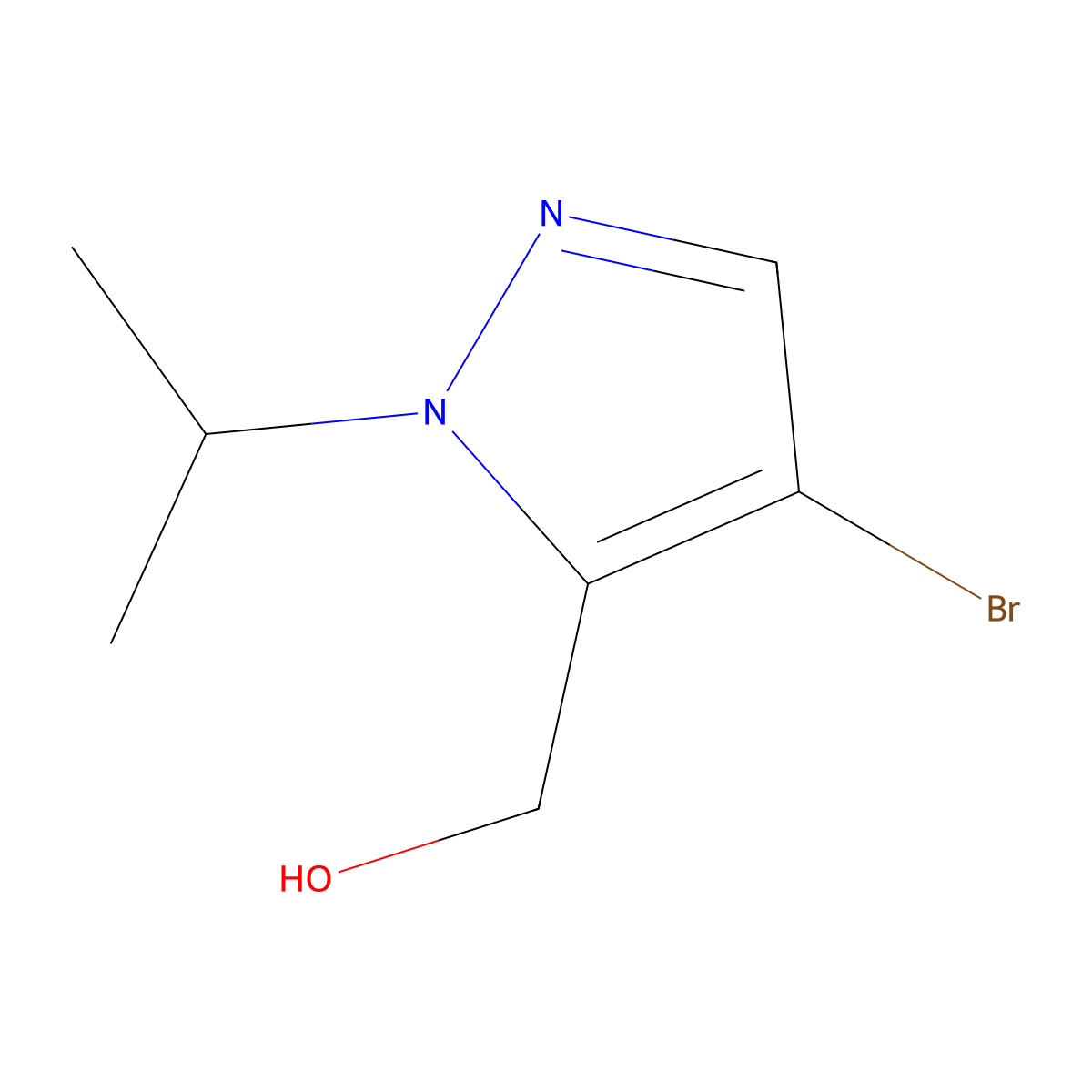 (4-Bromo-1-isopropyl-1H-pyrazol-5-yl)methanol molecular structure, CAS 1530832-58-6