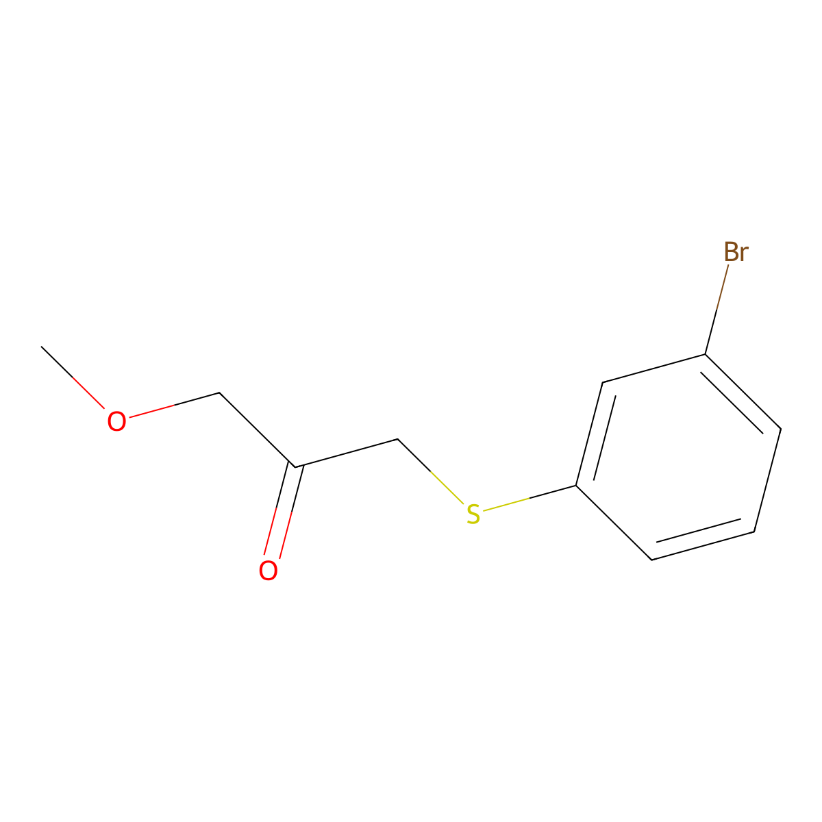 1-((3-Bromophenyl)thio)-3-methoxypropan-2-one molecular structure, CAS 1530835-80-3
