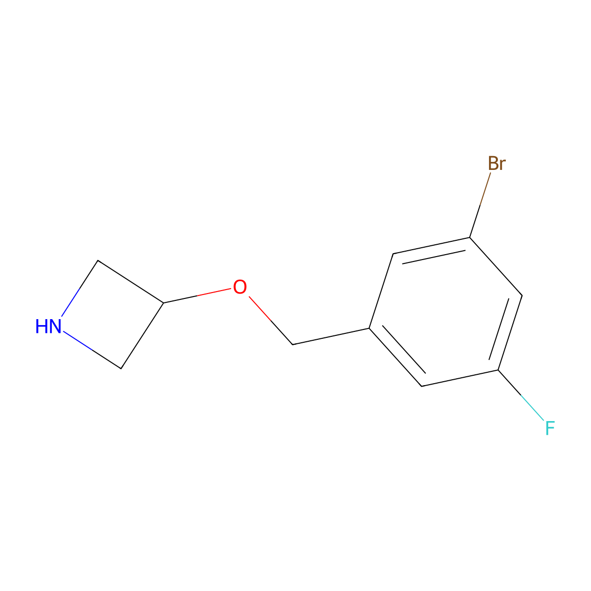 3-[(3-Bromo-5-fluorophenyl)methoxy]azetidine molecular structure, CAS 1530848-56-6