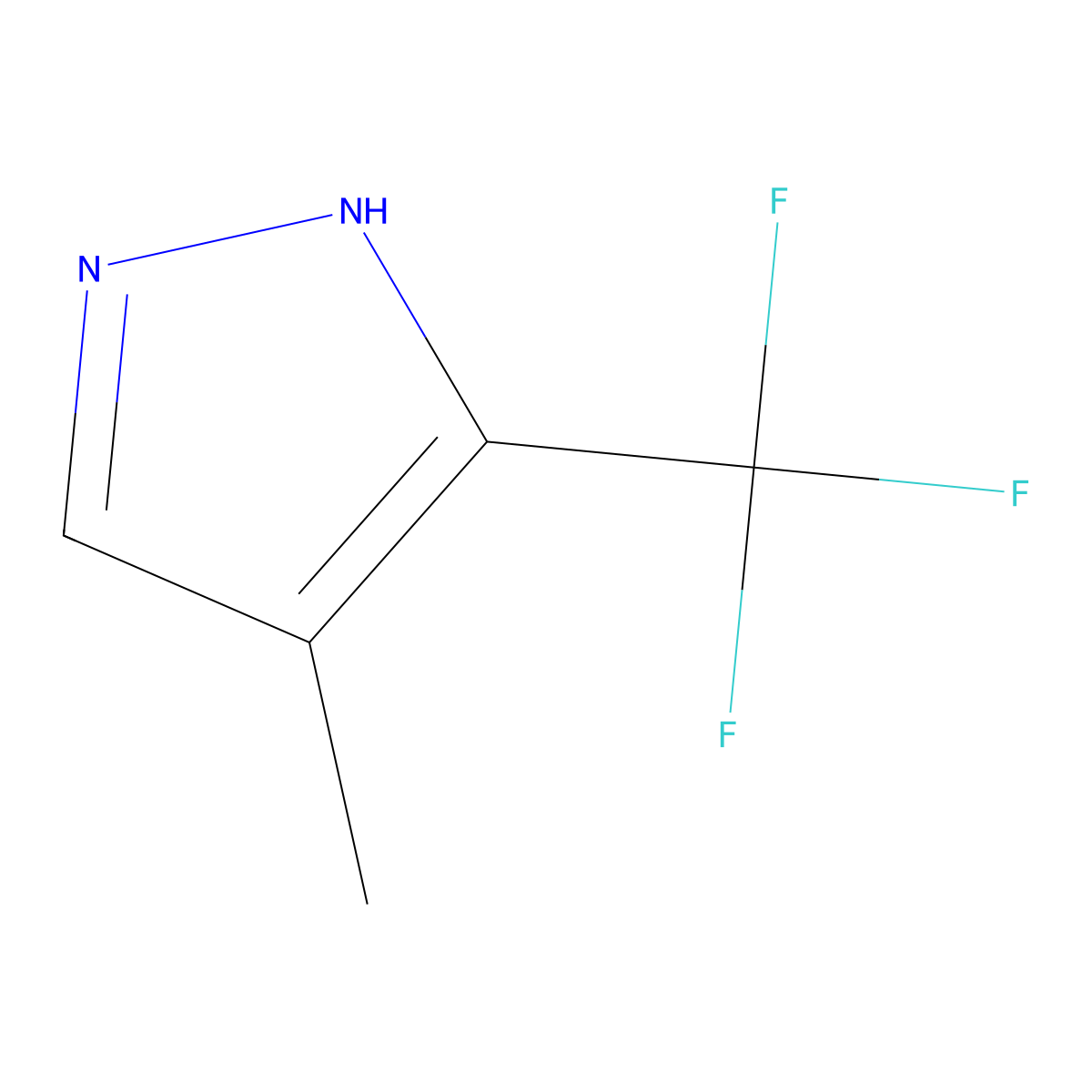 4-methyl-3-(trifluoromethyl)-1H-pyrazole molecular structure, CAS 153085-14-4