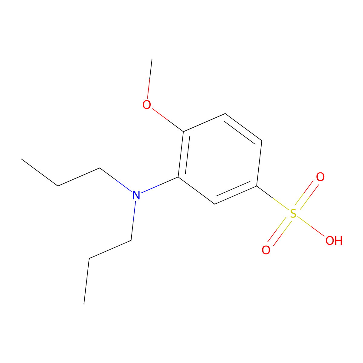 3-(Dipropylamino)-4-methoxybenzenesulfonic acid molecular structure, CAS 153086-37-4