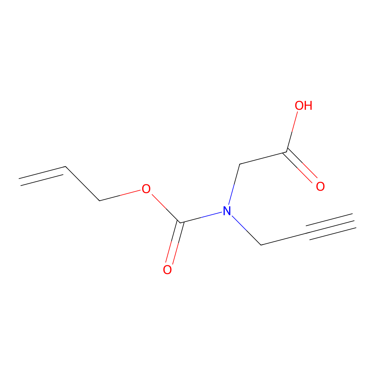 2-{[(Prop-2-en-1-yloxy)carbonyl](prop-2-yn-1-yl)amino}acetic acid molecular structure, CAS 1530878-94-4