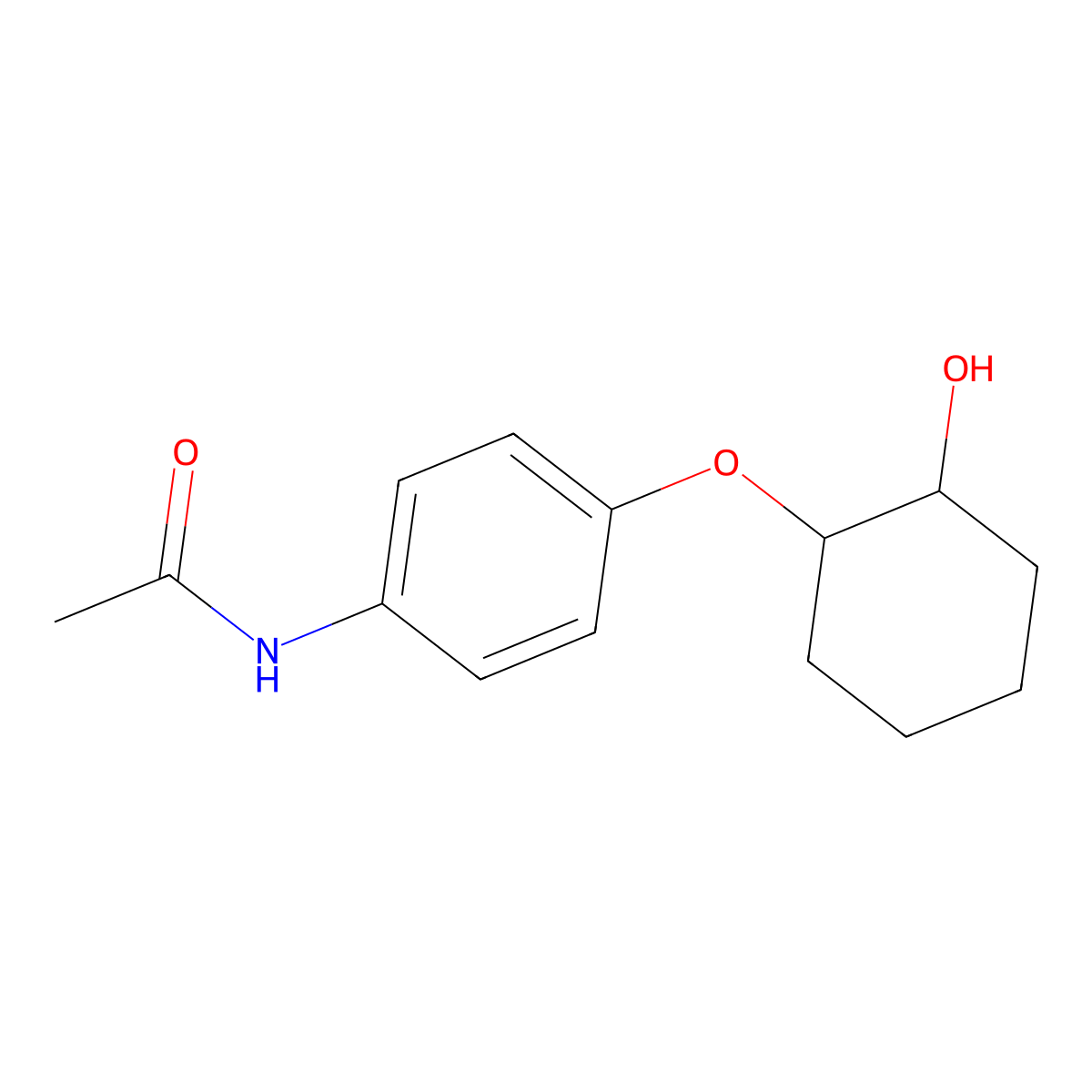 N-{4-[(2-hydroxycyclohexyl)oxy]phenyl}acetamide molecular structure, CAS 153088-05-2