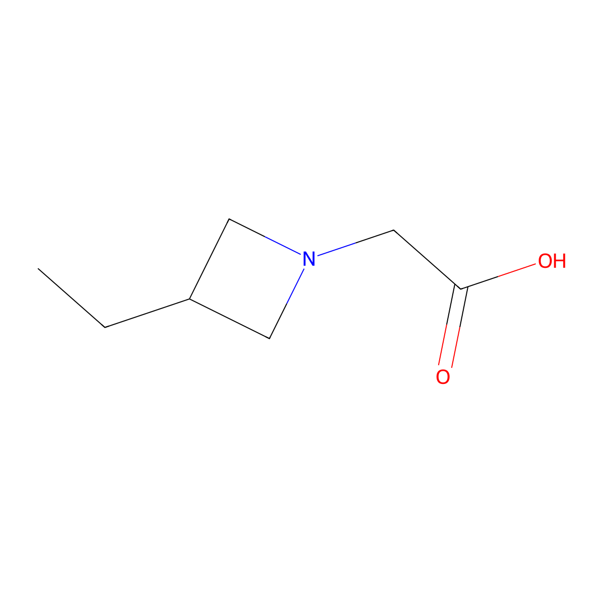 2-(3-Ethylazetidin-1-yl)acetic acid molecular structure, CAS 1530906-31-0