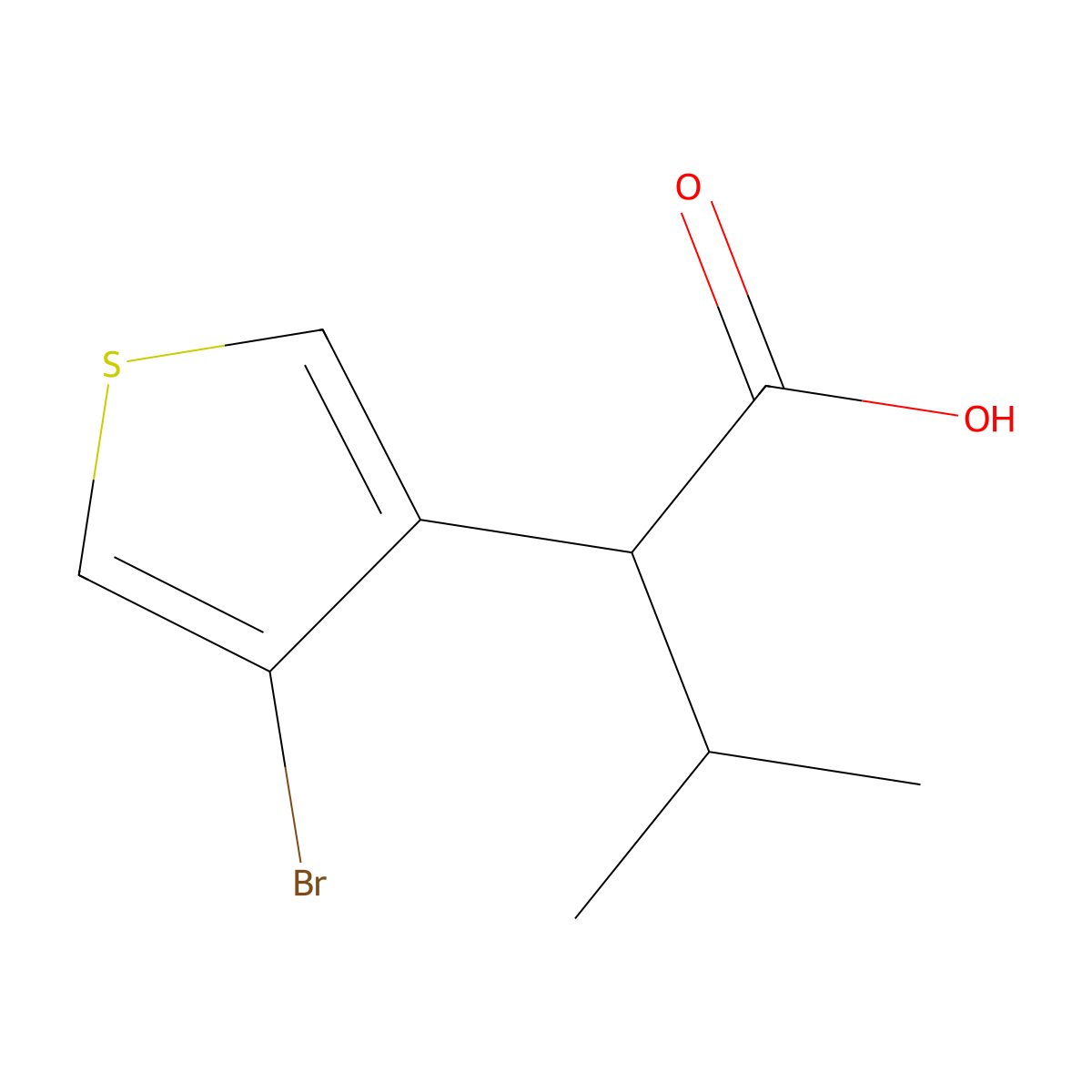2-(4-Bromothiophen-3-yl)-3-methylbutanoic acid molecular structure, CAS 1530927-28-6